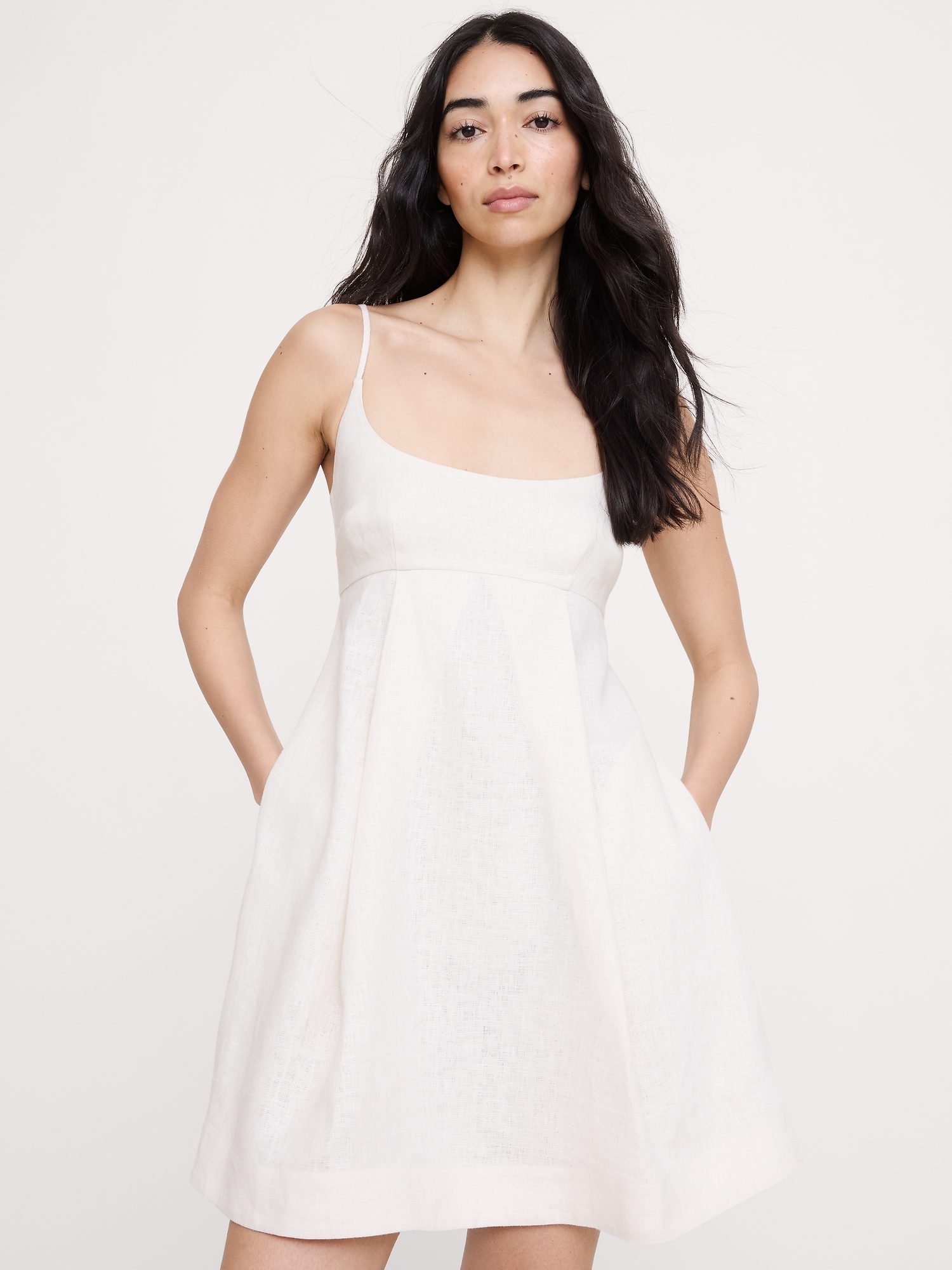 Linen Strappy Empire-Waist Mini Dress from Banana Republic - $150