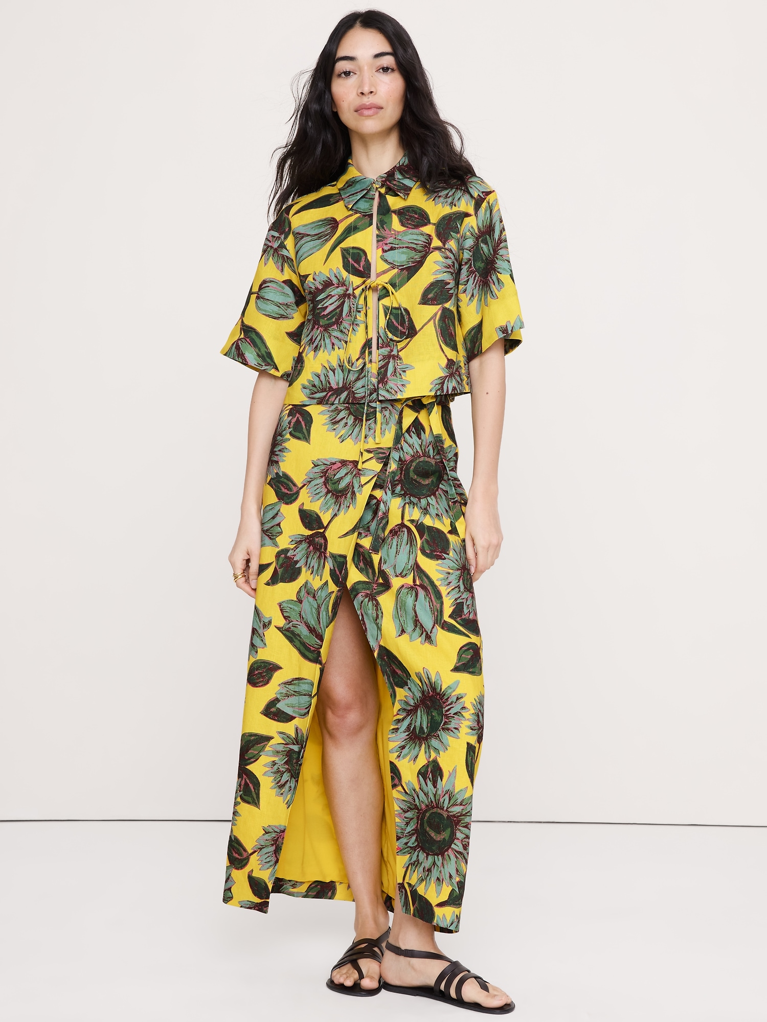 Image number 3 showing, Linen Tie-Front Shirt