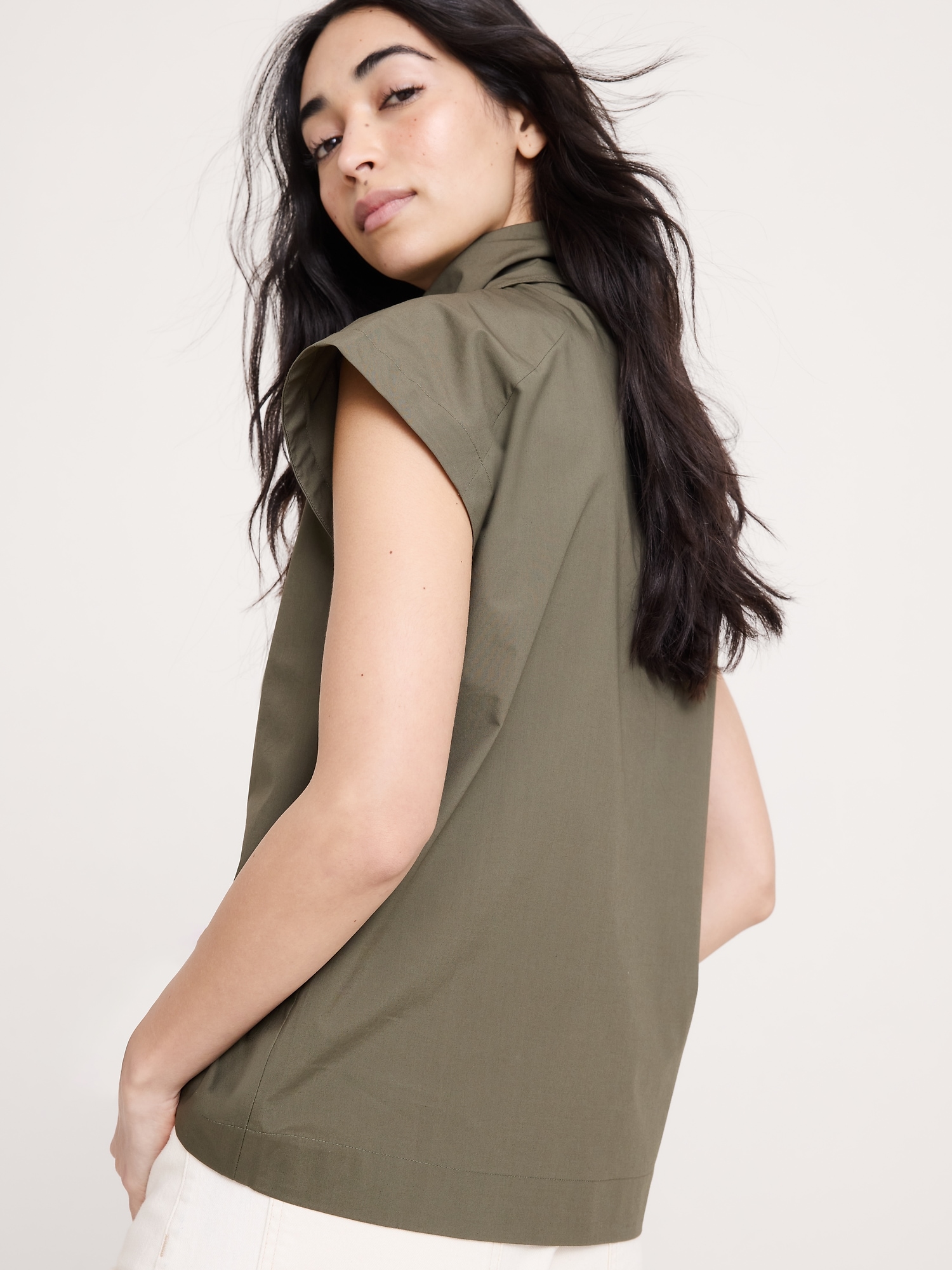 Image number 2 showing, Cotton Poplin Cowl Neck Tunic