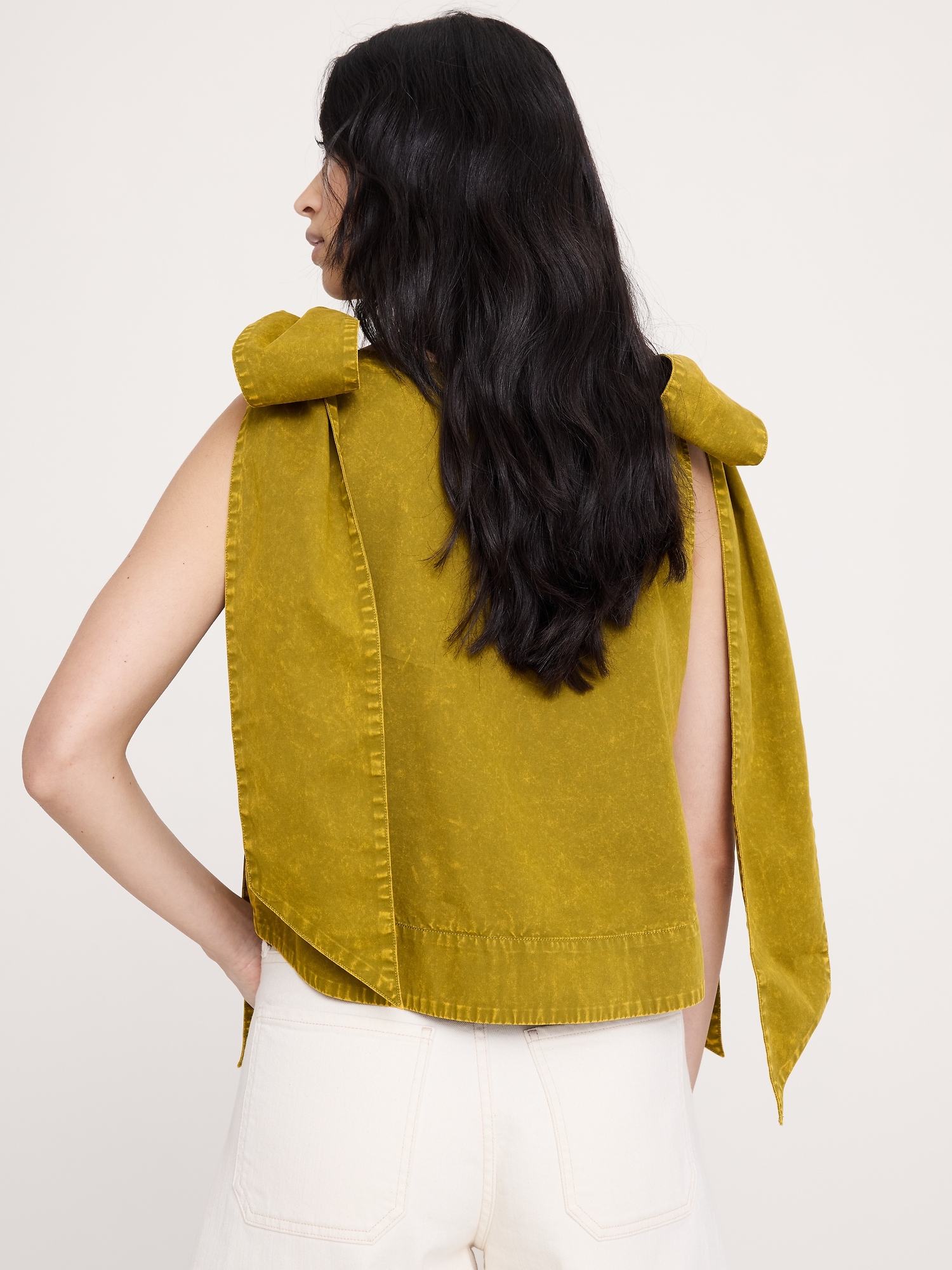 Image number 2 showing, Cotton Bow-Shoulder Top