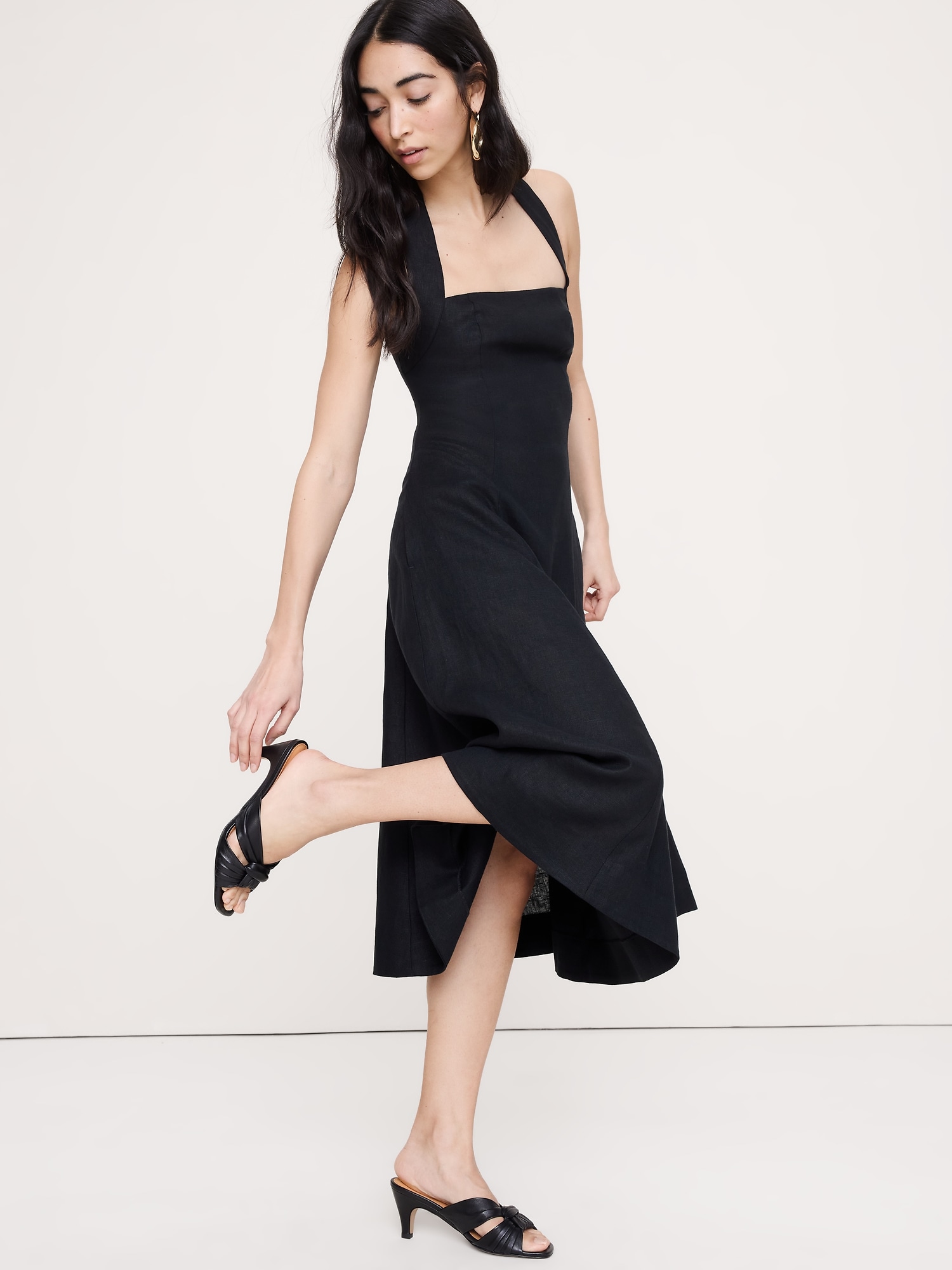 Image number 7 showing, Italian Leather Soft-Knot Heeled Sandal