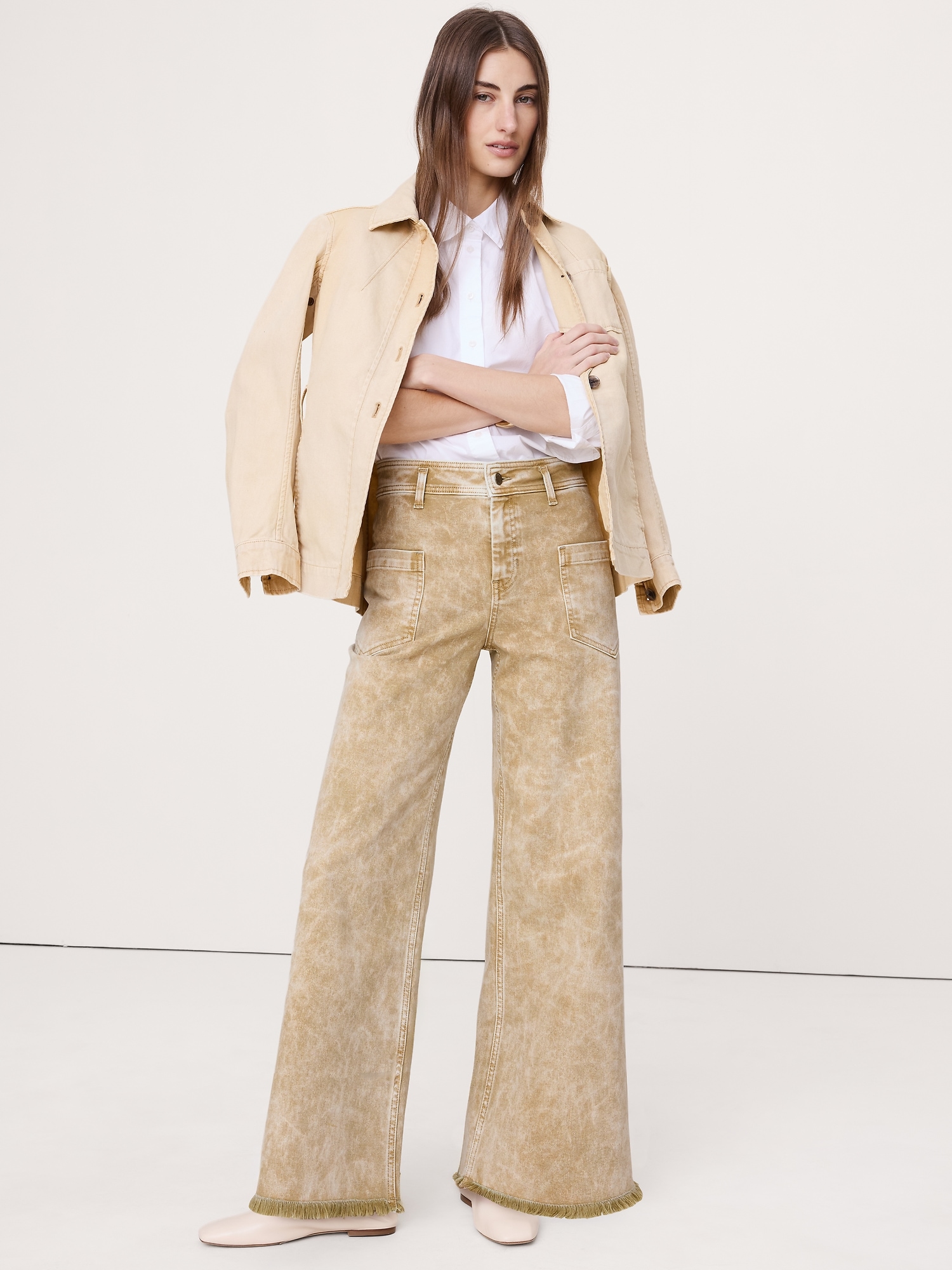 Image number 4 showing, High-Rise Wide-Leg Jean with Raw Hem