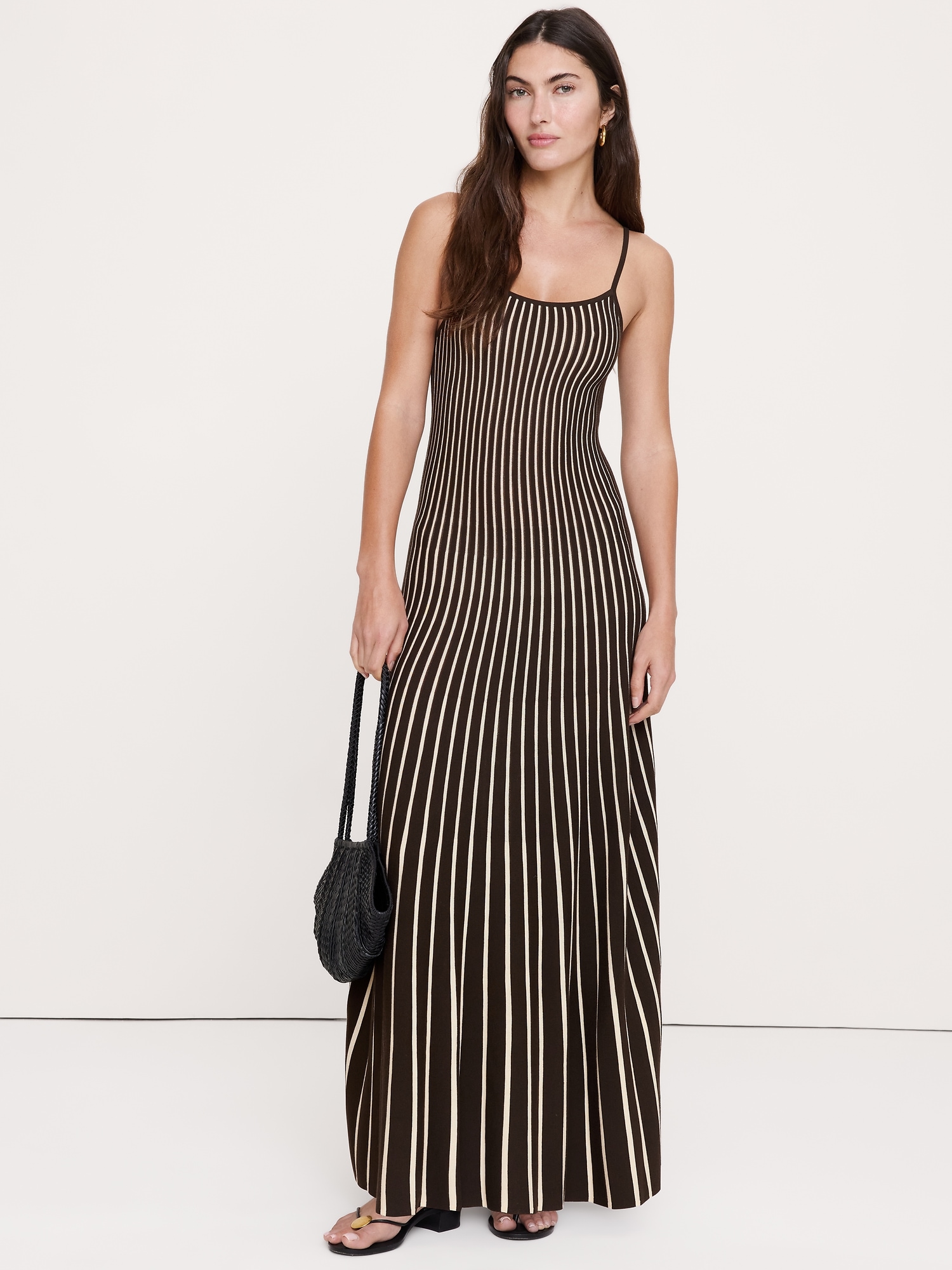 Image number 1 showing, Sculpted Stripe Maxi Dress