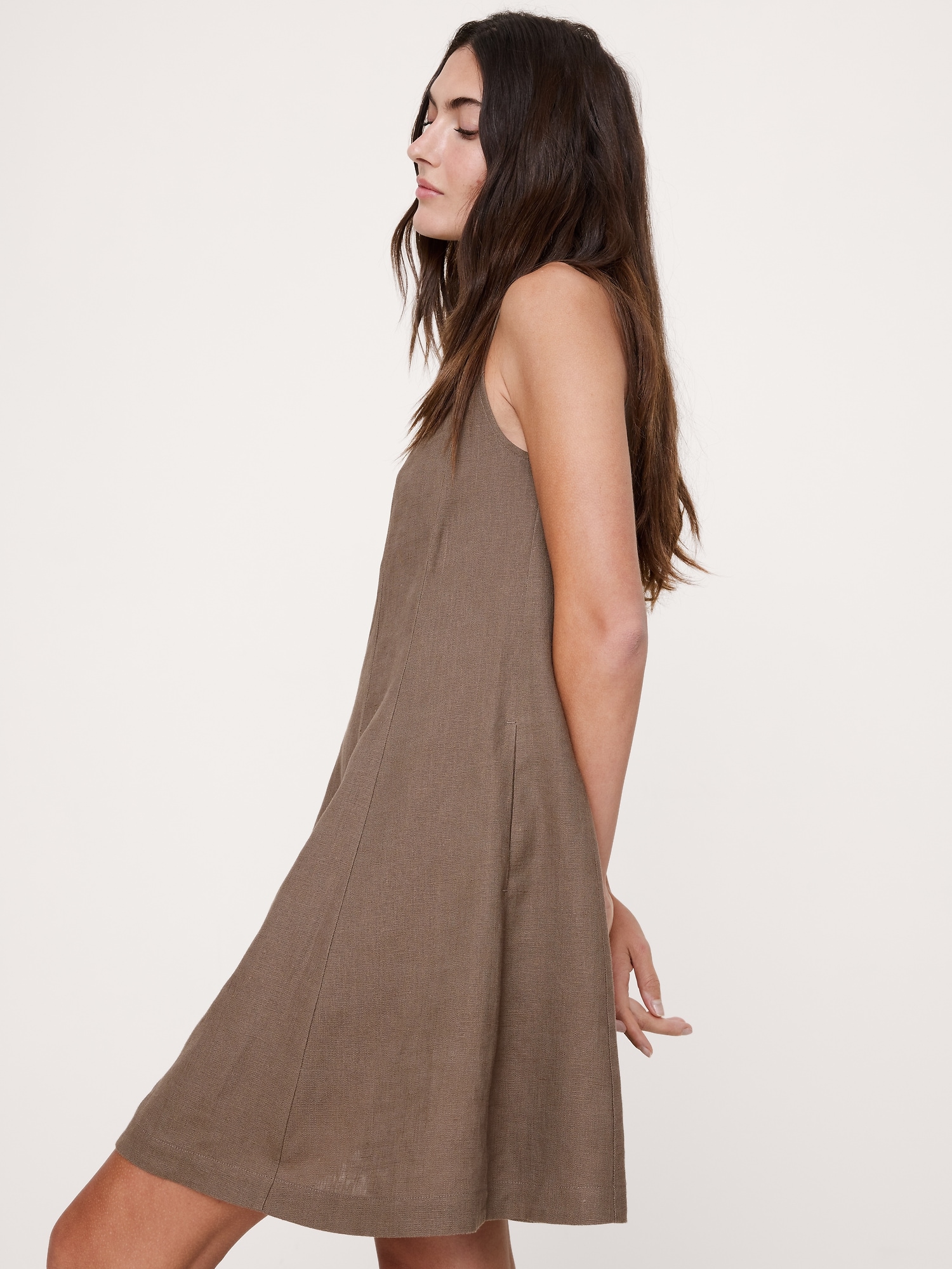 Image number 4 showing, Paneled Linen Mini Dress