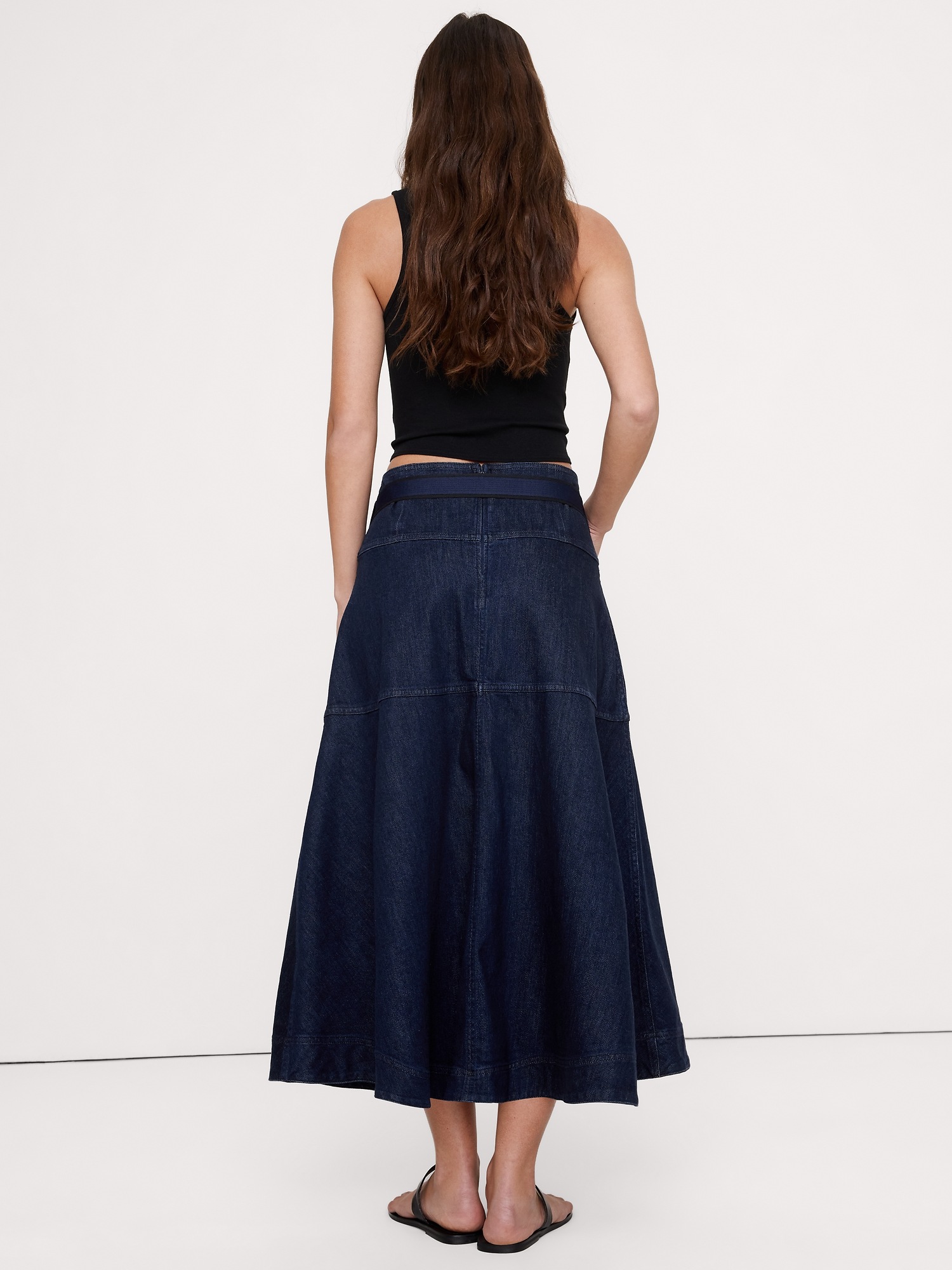 Image number 2 showing, Denim Belted Maxi Skirt
