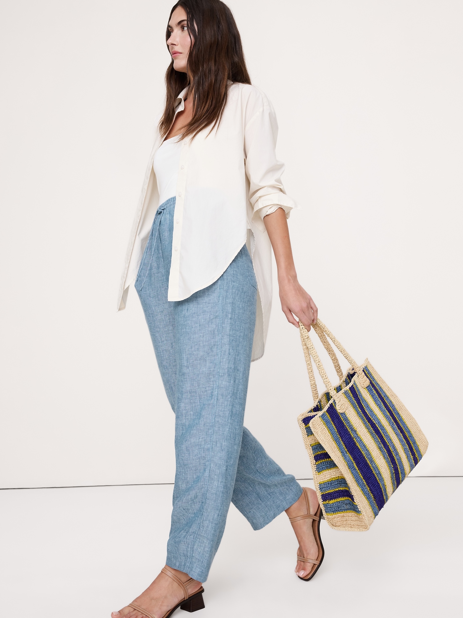 Image number 4 showing, The Getaway Straight-Leg Pull-On Pant in Linen