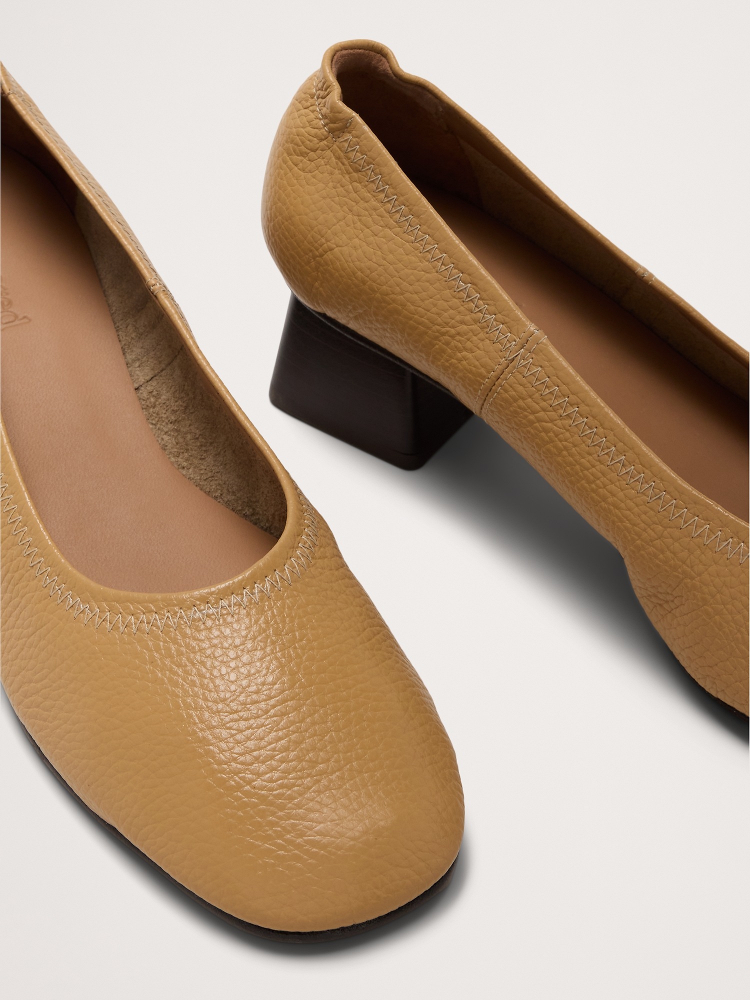 Женские туфли Flattered Zac Leather Heel, цвет: Бежевый — фото 6