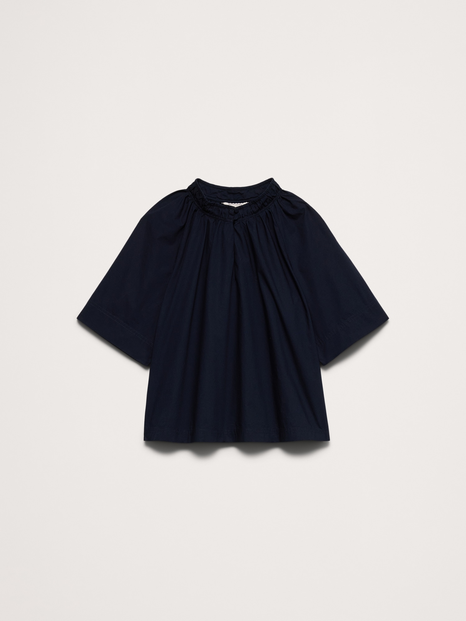 Image number 4 showing, Cotton Poplin Split-Neck Top