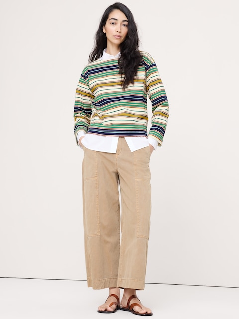 Relaxed Cotton Boat-Neck Top