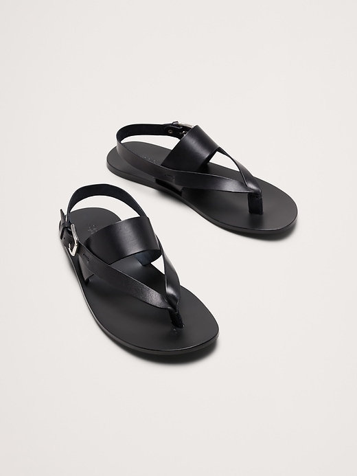 Leather Criss-Cross Sandal | Banana Republic