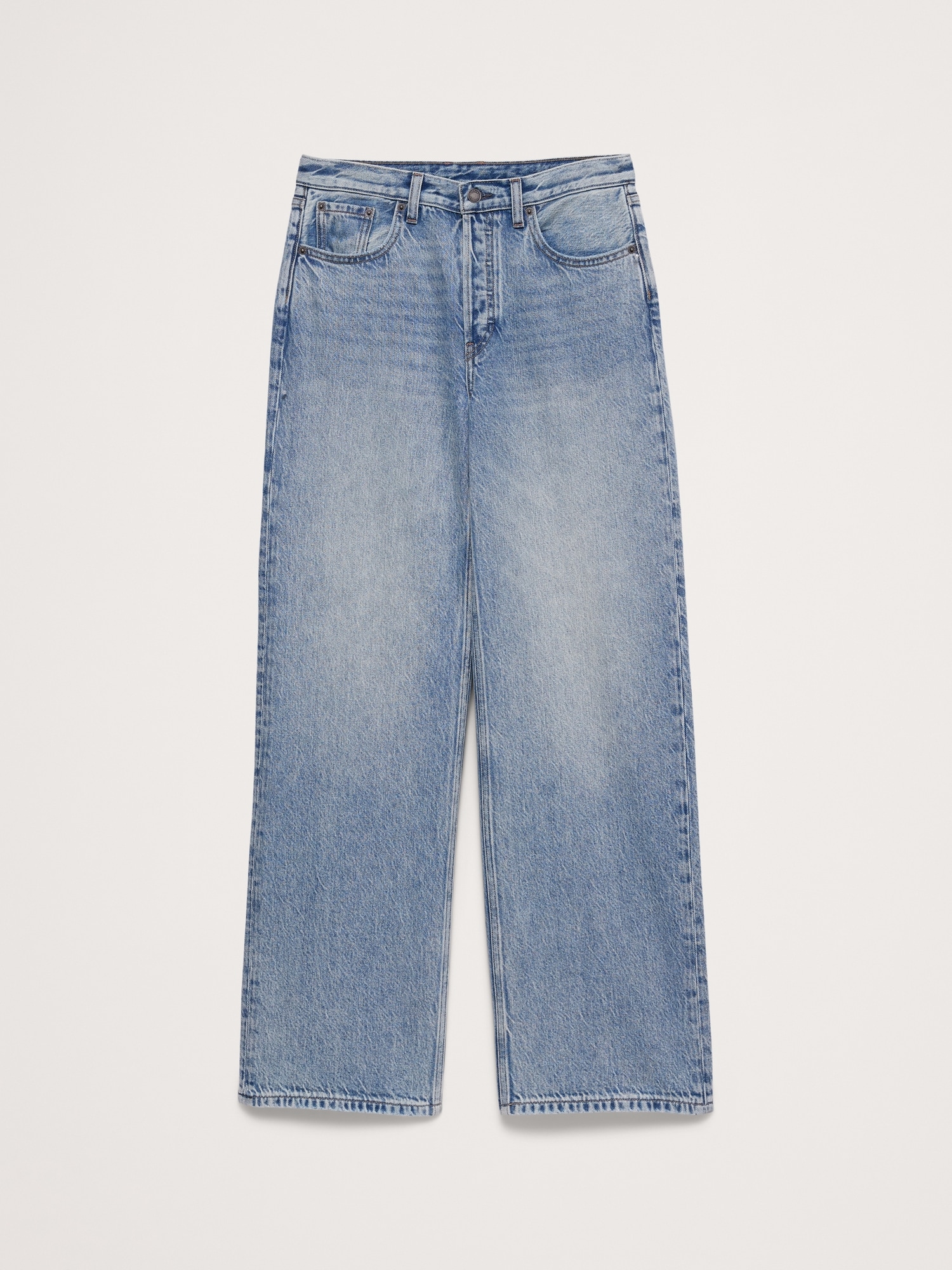 Image number 6 showing, Mid-Rise Baggy-Straight Lightweight Jean
