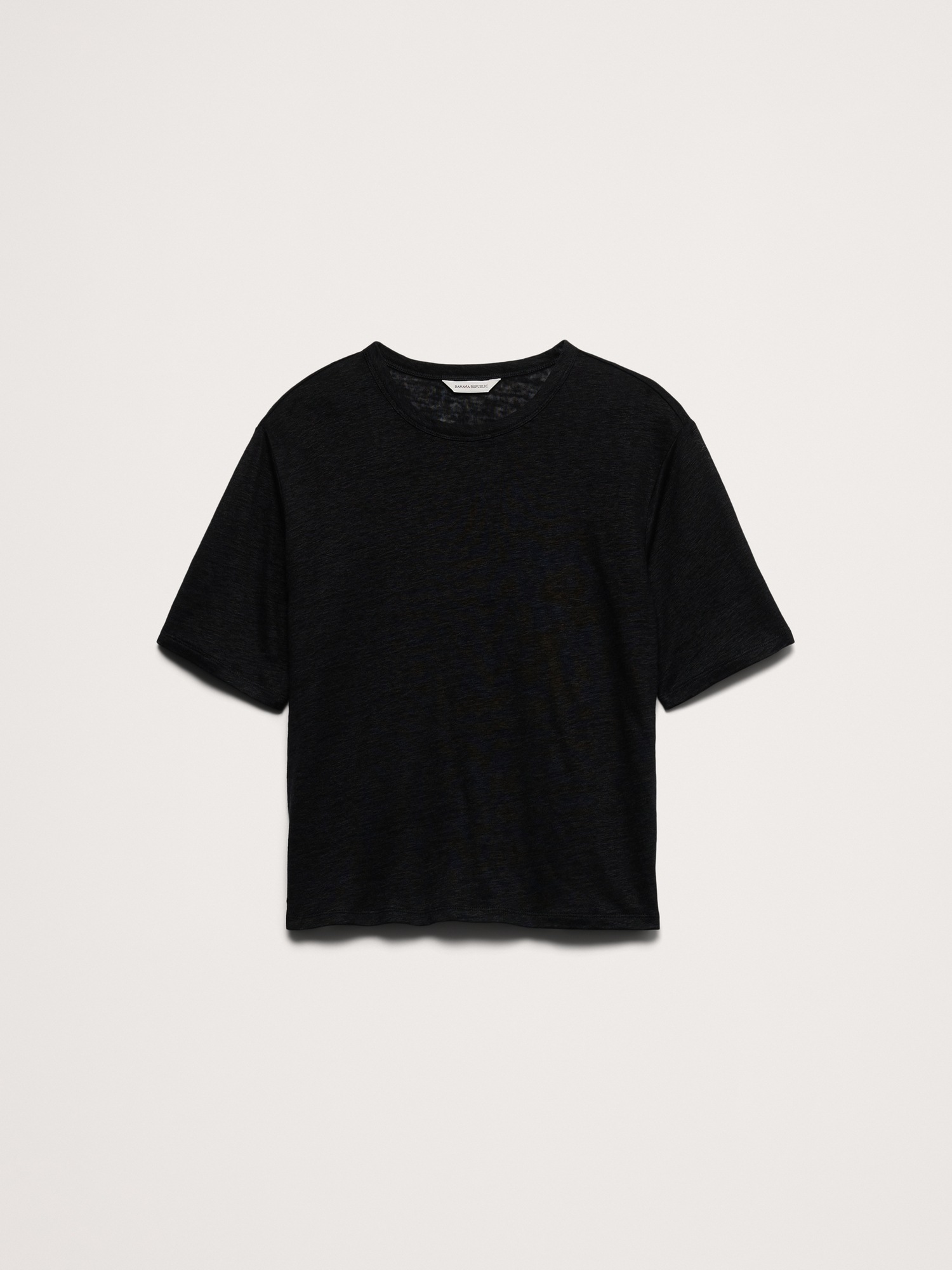 Женская футболка Banana Republic Relaxed Linen, цвет: Чёрный — фото 4
