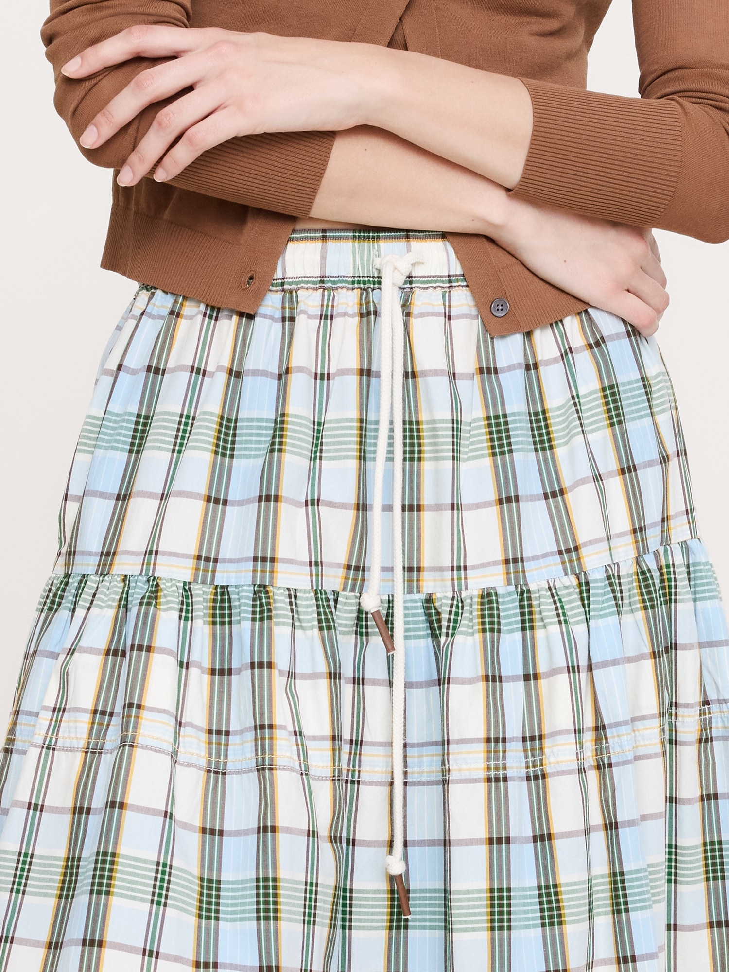 Image number 3 showing, Cotton Poplin Tiered Maxi Skirt