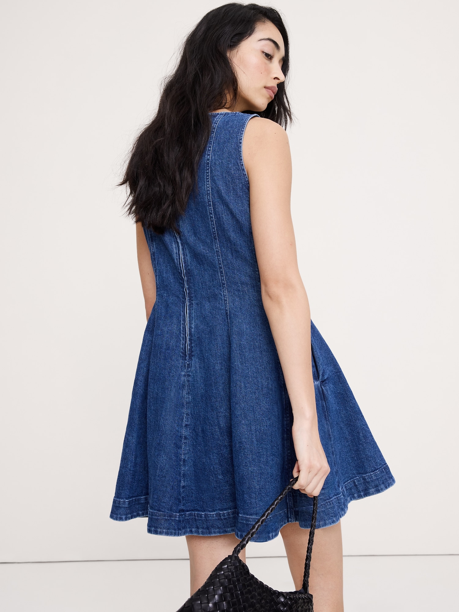 Image number 3 showing, Paneled Denim Mini Dress