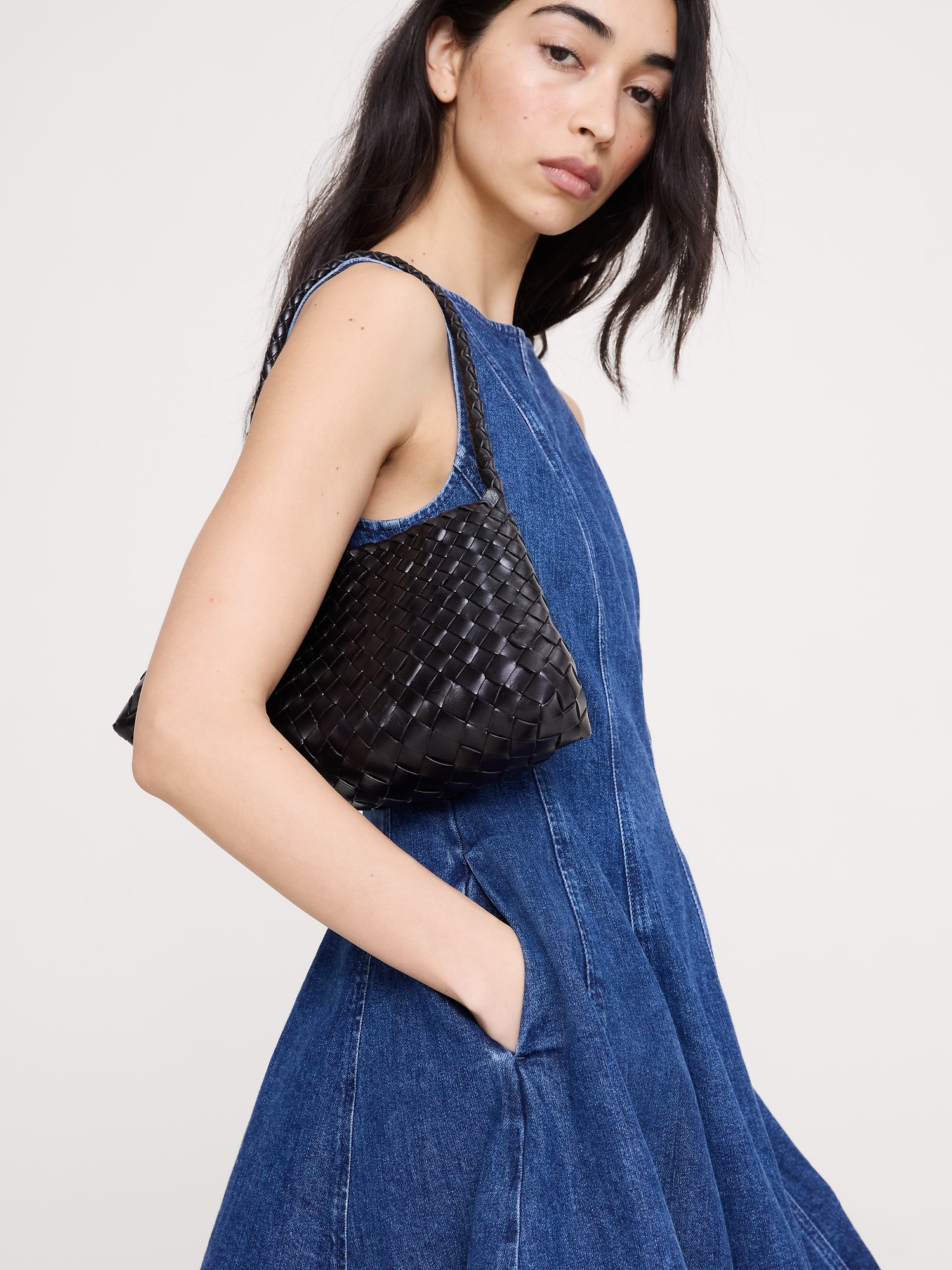 Image number 4 showing, Paneled Denim Mini Dress