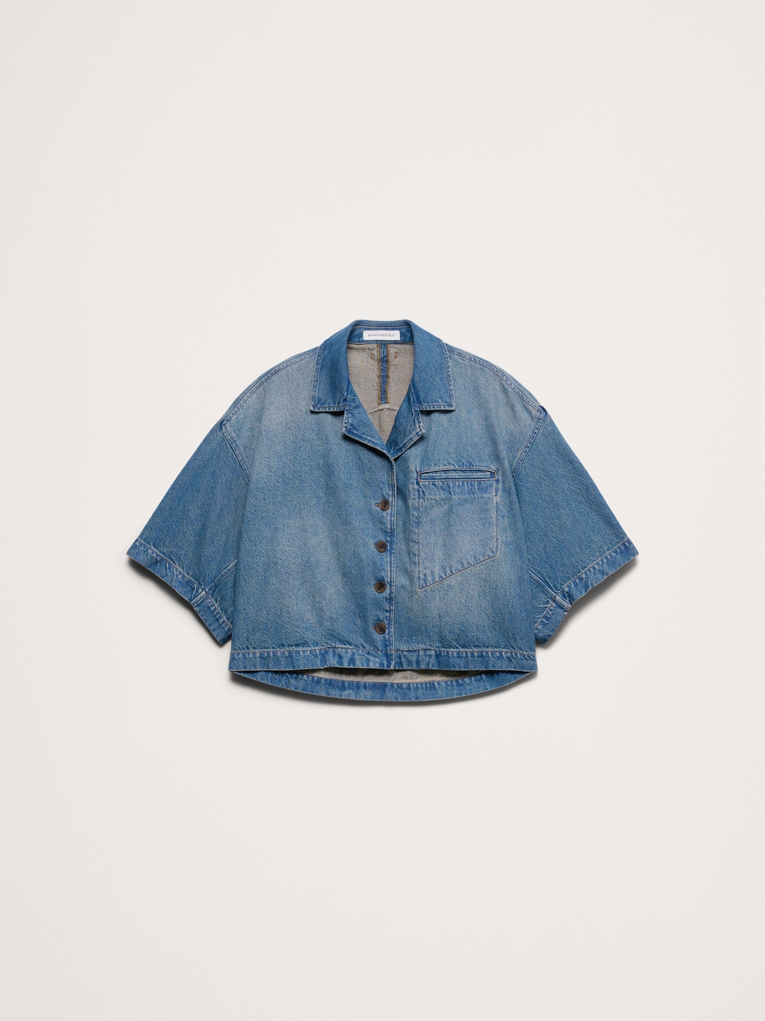 Image number 4 showing, Boxy Crop Denim Shirt
