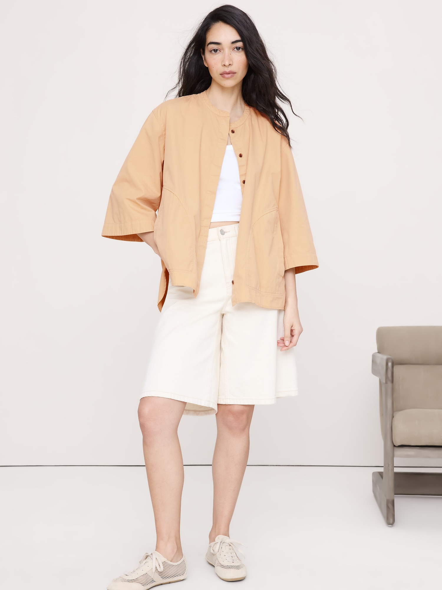 Image number 3 showing, Overdye Cotton Tunic Shirt