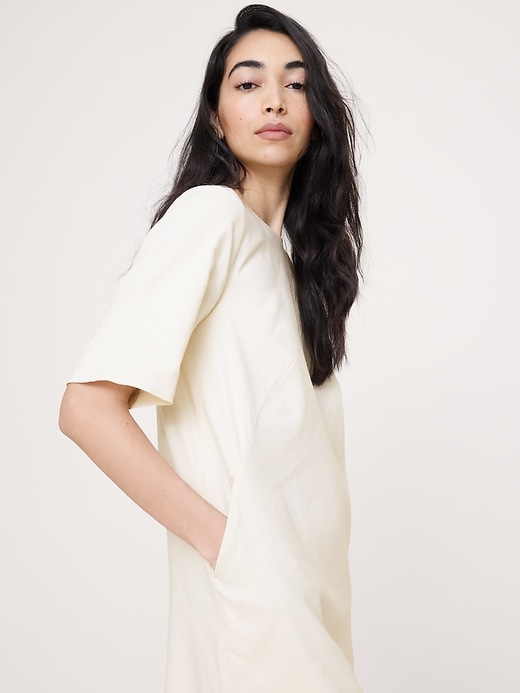 rollas linen shift dress Banana Republic Women's Linen-Viscose Shift Dress Cream White Size XXL