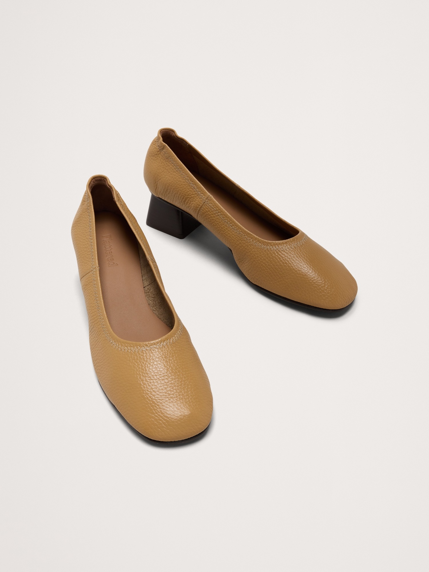 Женские туфли Flattered Zac Leather Heel, цвет: Бежевый — фото 3