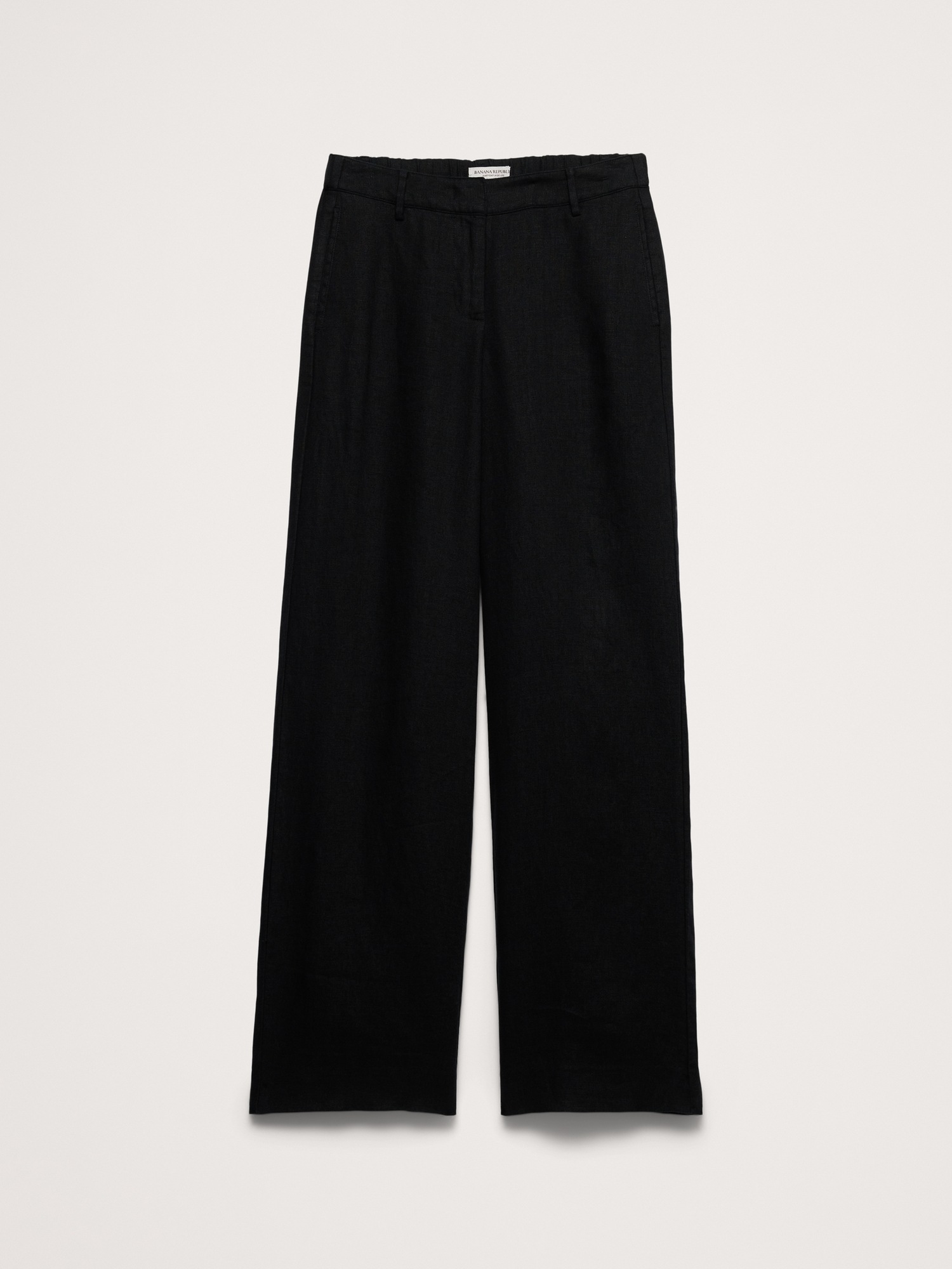Женские брюки Banana Republic The Everyday Wide-Leg Pant in Linen, цвет: Чёрный — фото 3