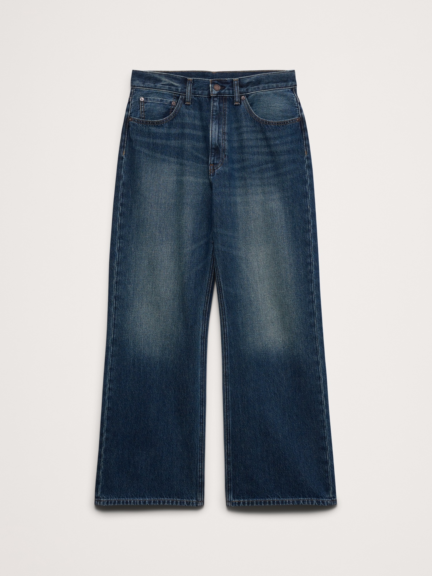 Мужские джинсы Banana Republic Relaxed Bootcut Jean in 100% Cotton, цвет: Средняя варка — фото 5