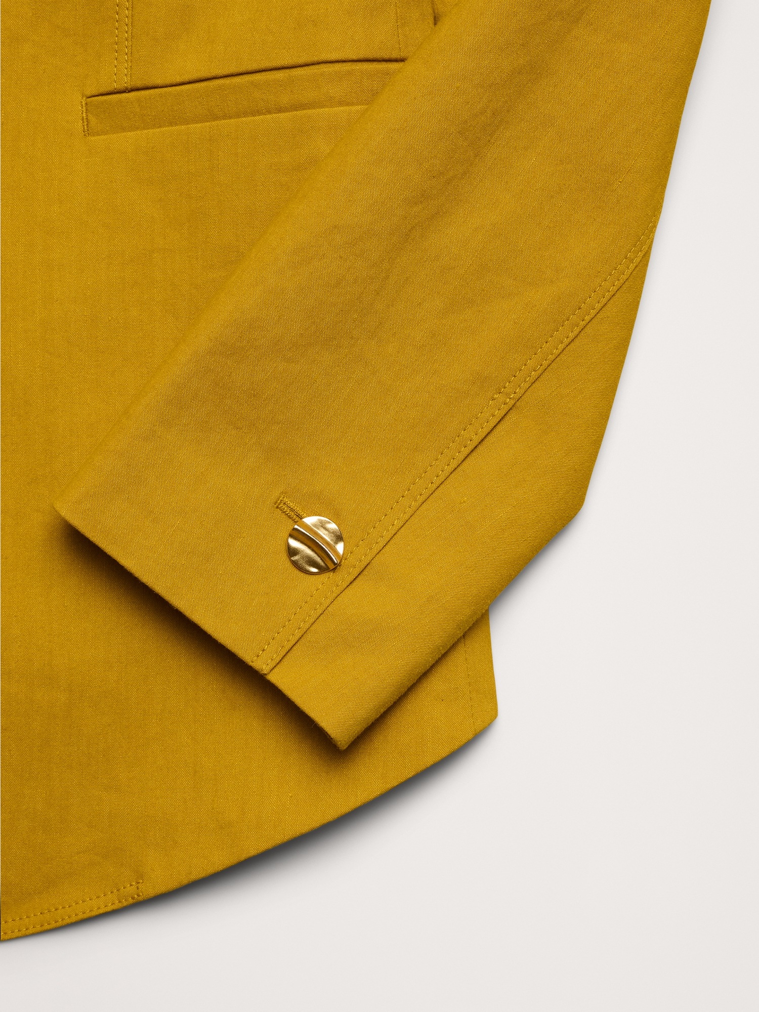 Женский пиджак Banana Republic Stretch Linen-Viscose Long Blazer, цвет: Золотой жёлтый — фото 6
