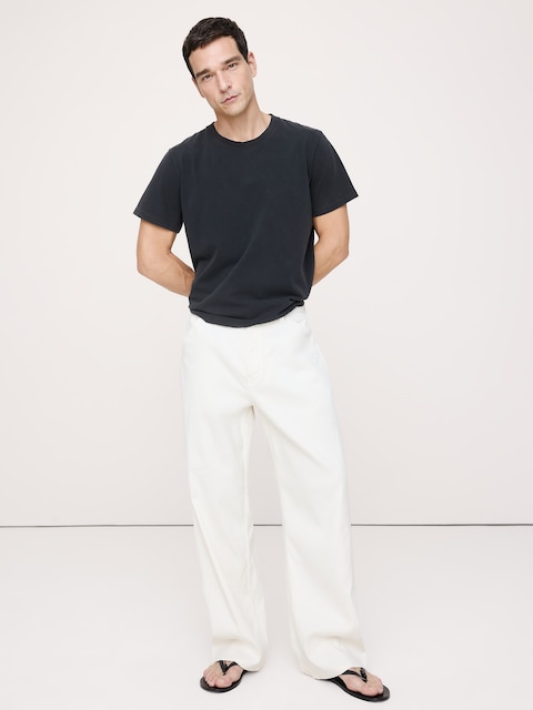 Sueded Cotton Crew-Neck T-Shirt