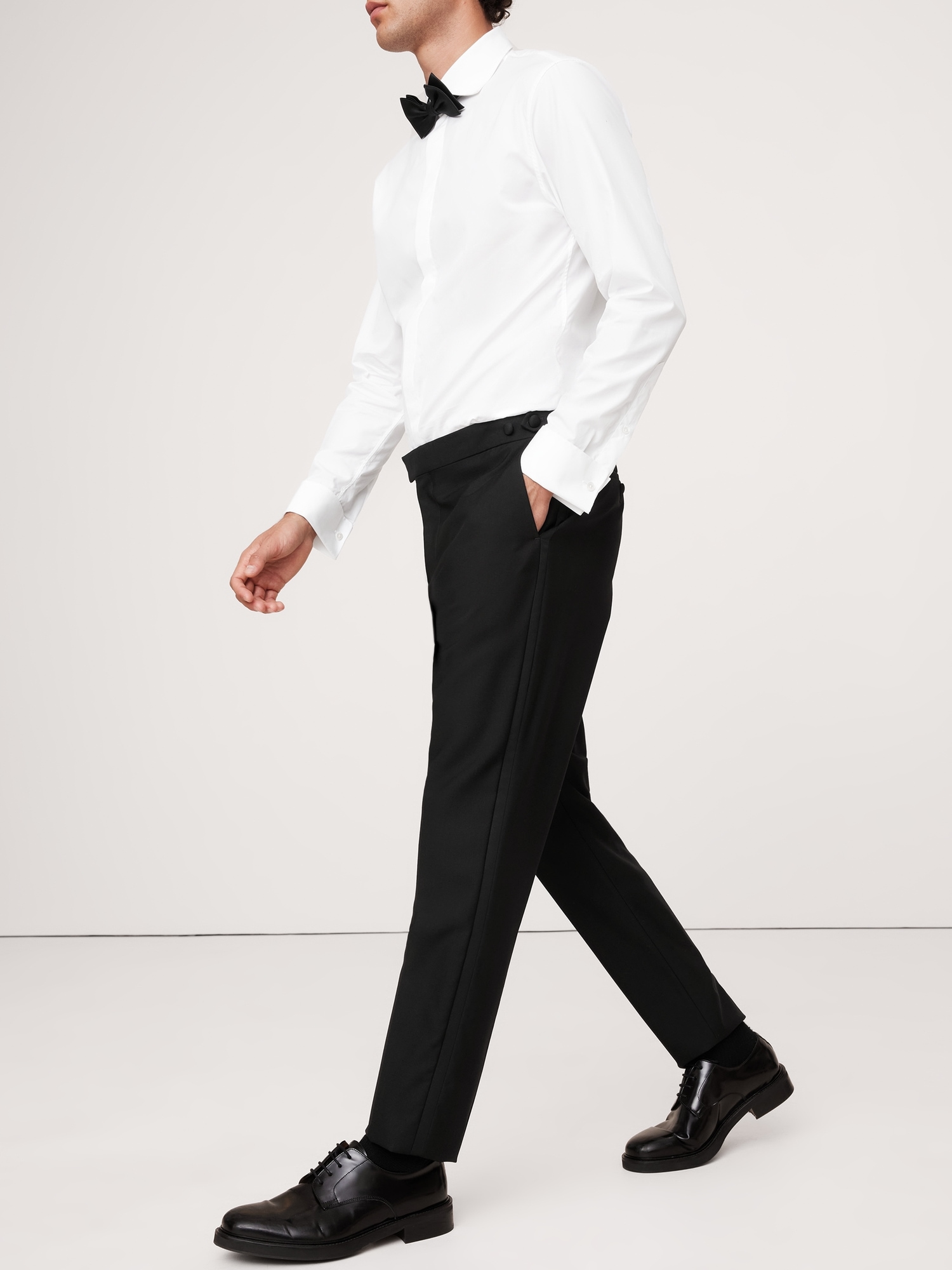 Image number 1 showing, Italian Barathea Tuxedo Pant