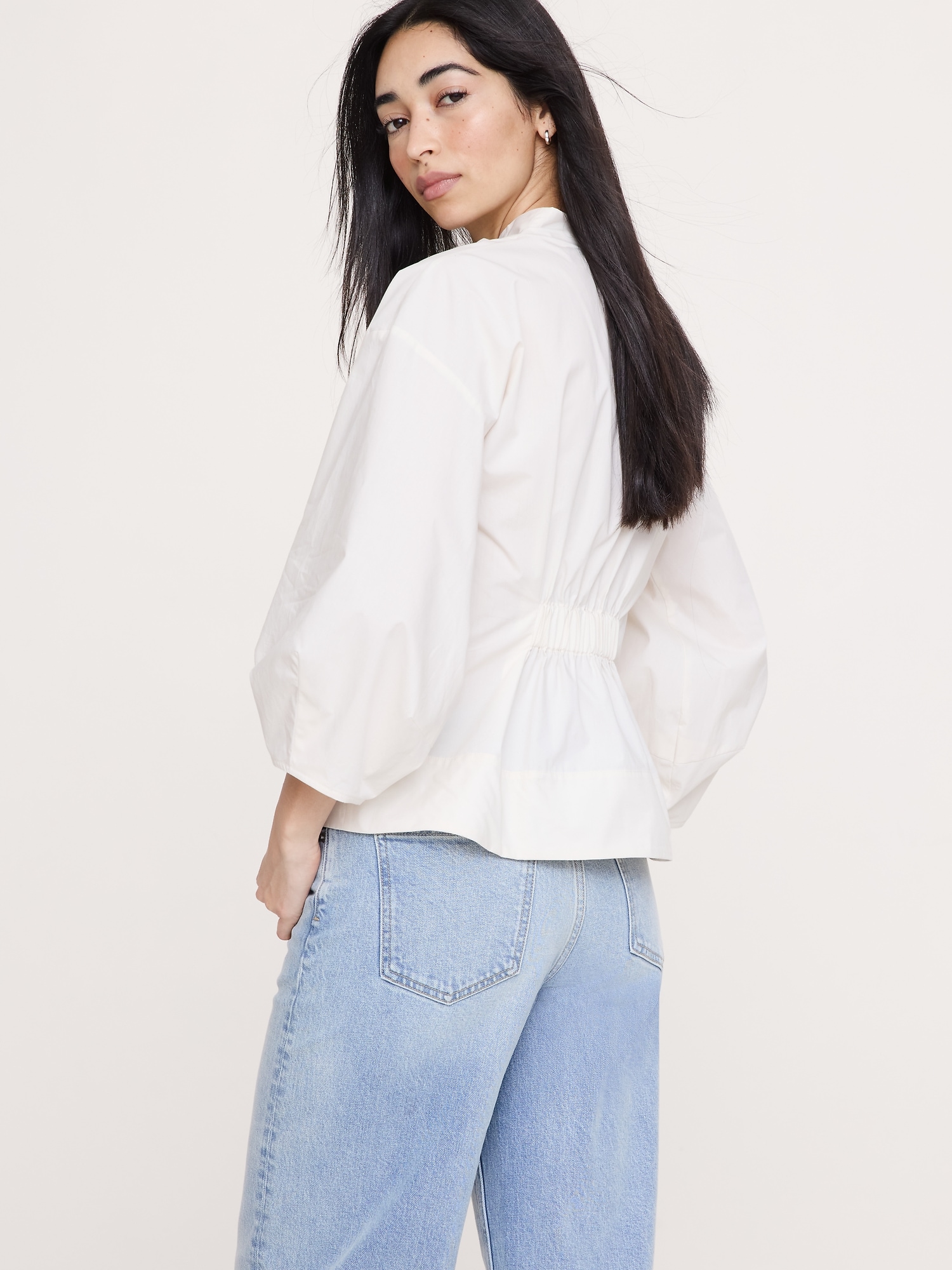 Image number 6 showing, Cotton Poplin Cinched-Waist Shirt