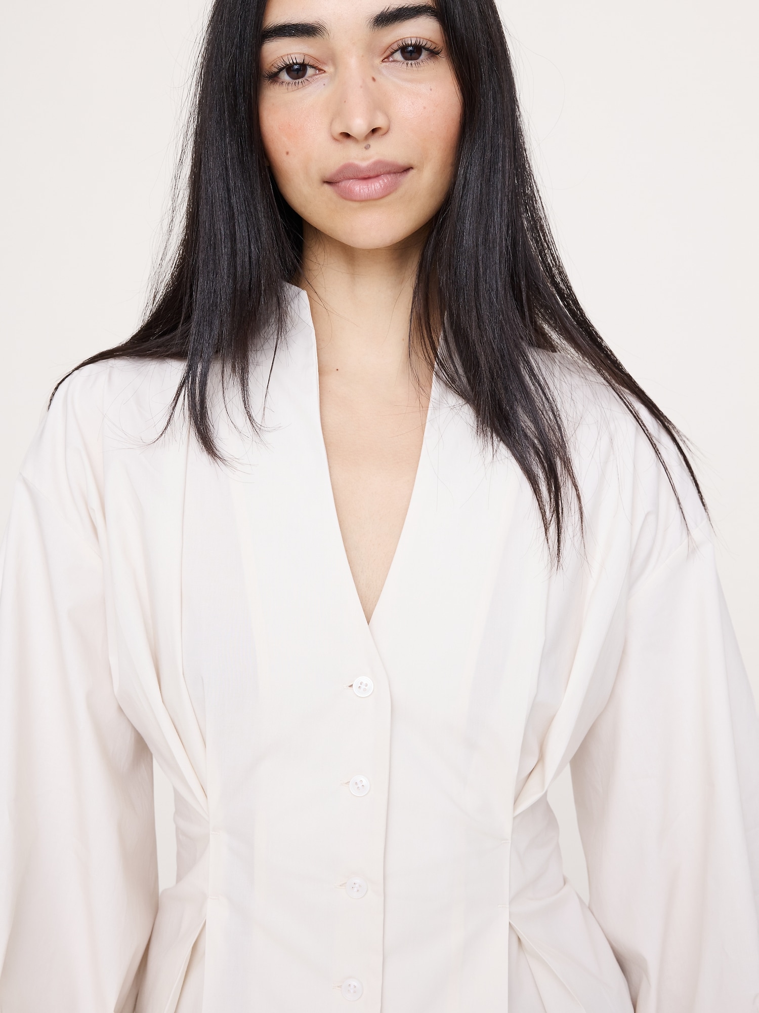 Image number 7 showing, Cotton Poplin Cinched-Waist Shirt