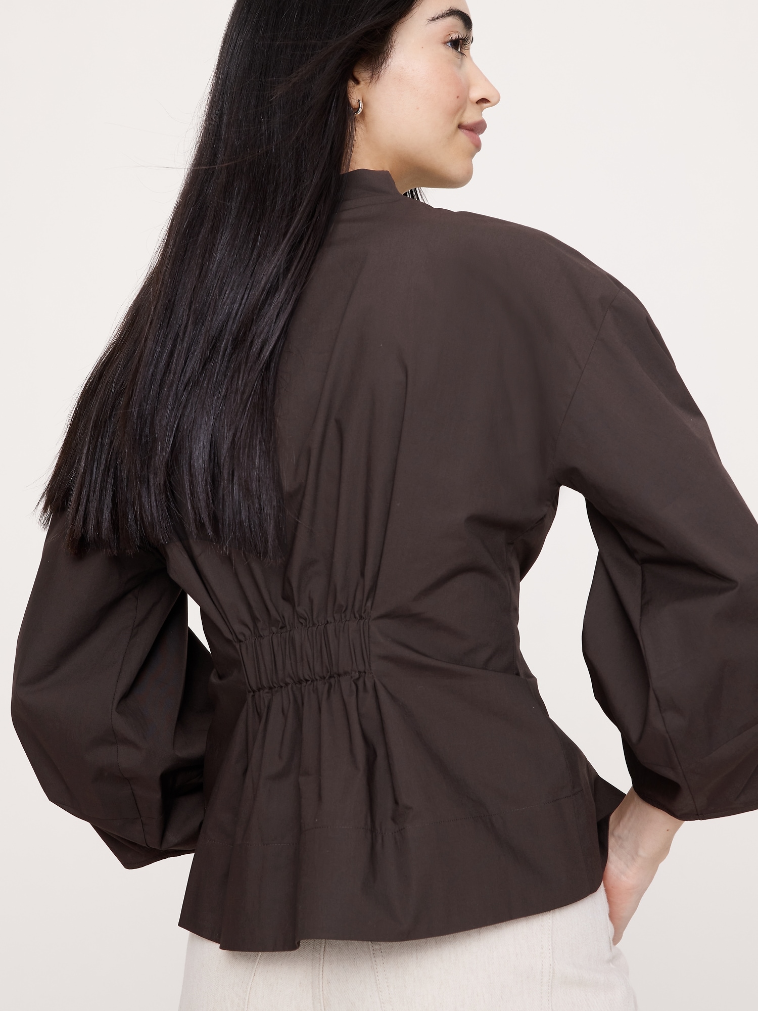 Image number 2 showing, Cotton Poplin Cinched-Waist Shirt