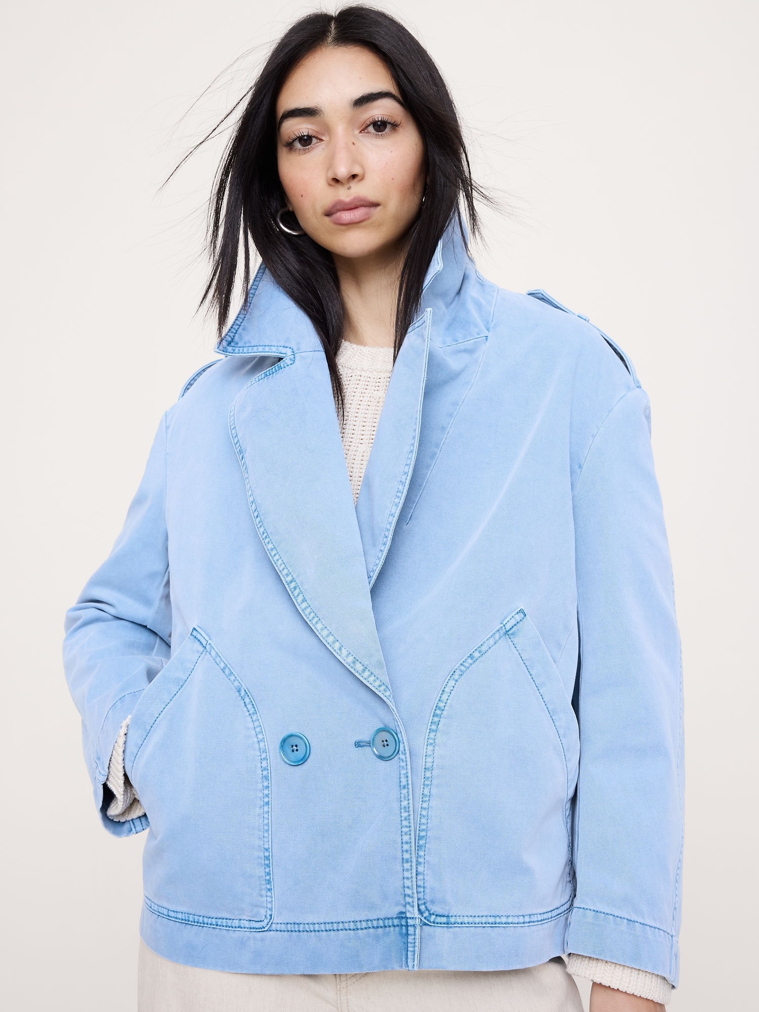 Image number 4 showing, Cotton Twill Peacoat