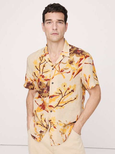 Standard-Fit Linen Resort Shirt
