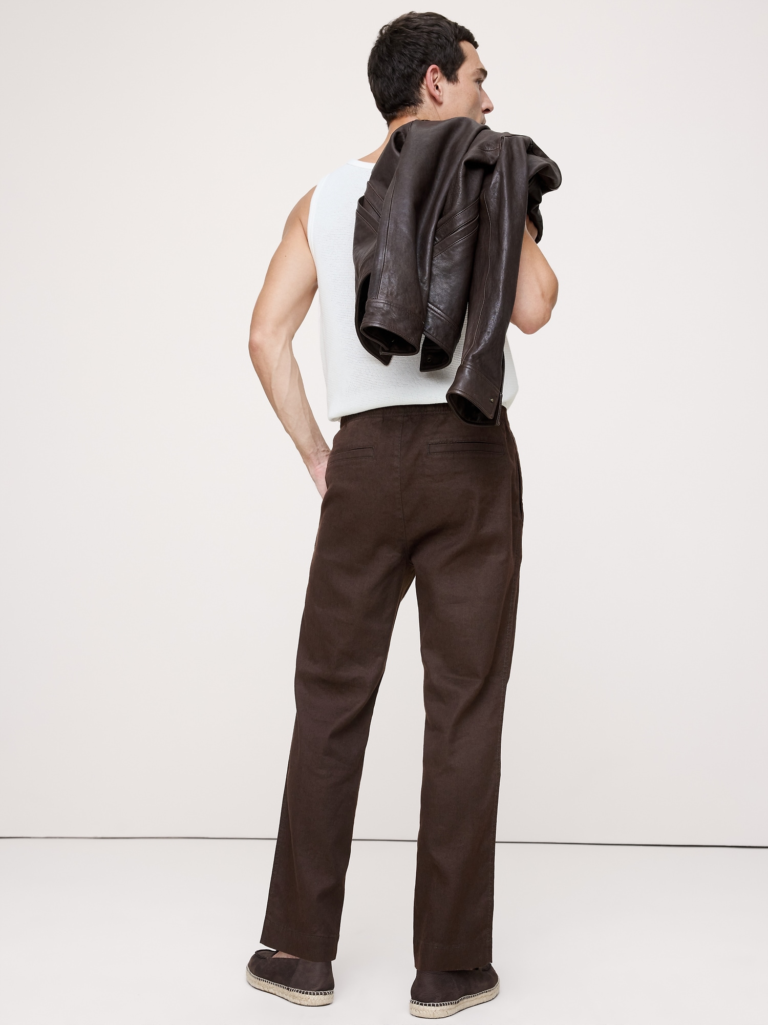 Image number 2 showing, Straight Italian Linen-Cotton Pull-On Pant