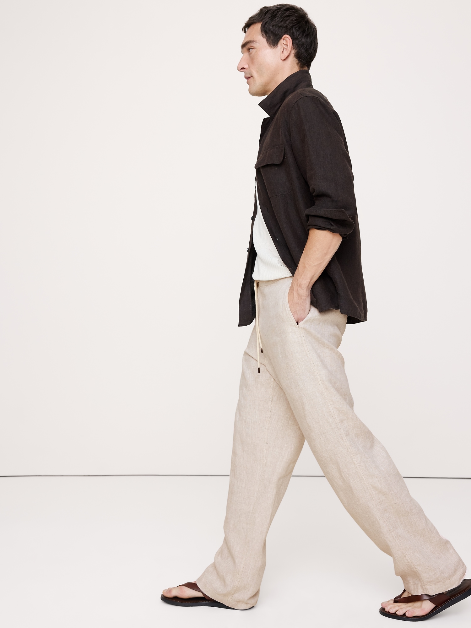 Image number 3 showing, Relaxed Linen Pull-on Beach Pant