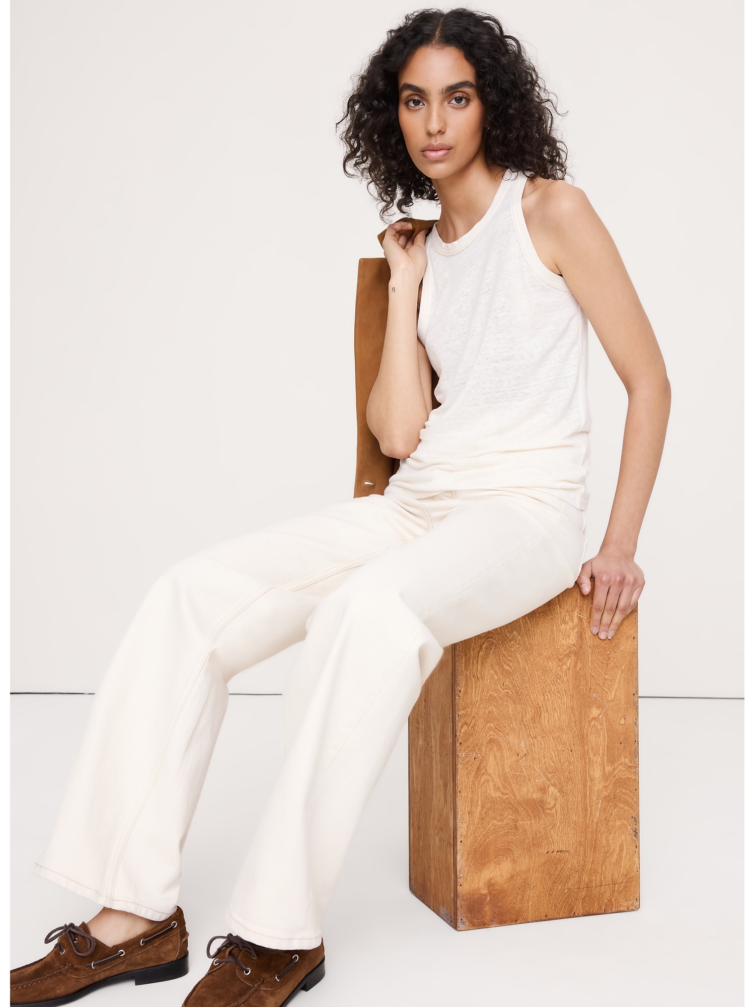 Image number 5 showing, Linen Cutaway Tank