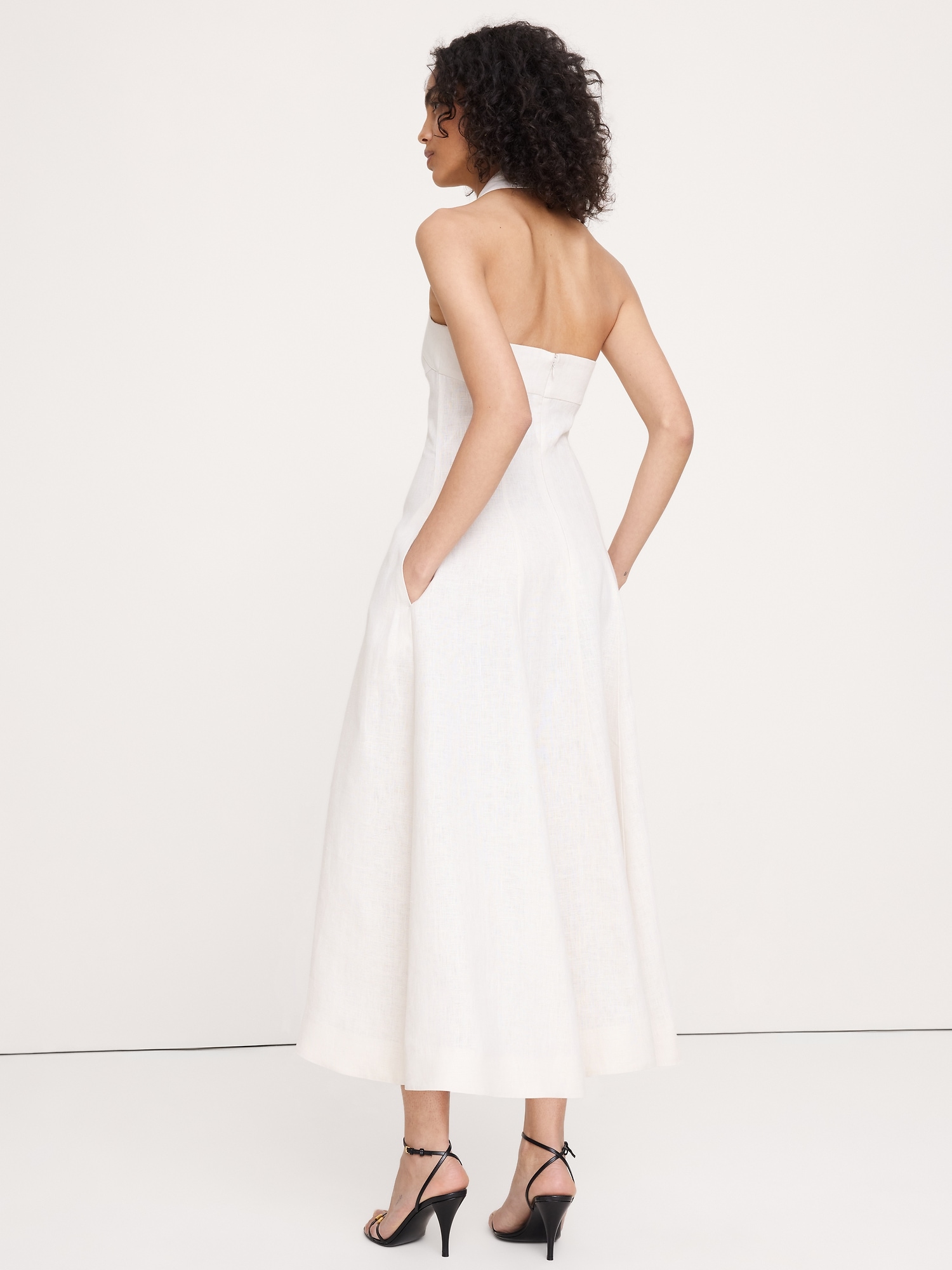 Image number 5 showing, Linen Halter Midi Dress