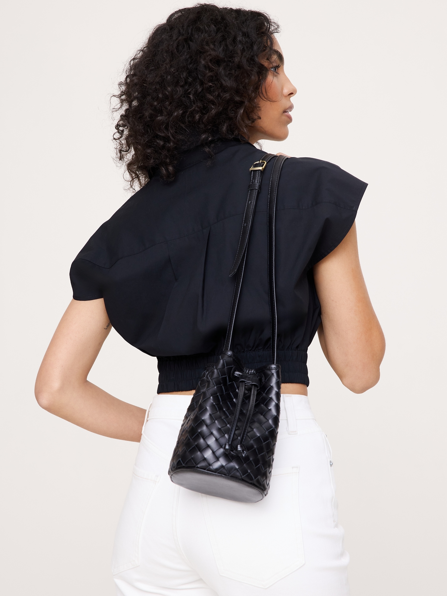 Image number 2 showing, Cotton Poplin Super-Cropped Shirt