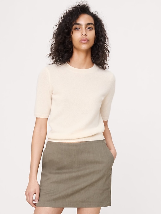 Linen-Viscose Mini Skort