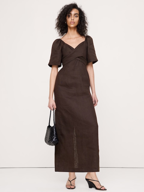 Linen Sweetheart Maxi Dress