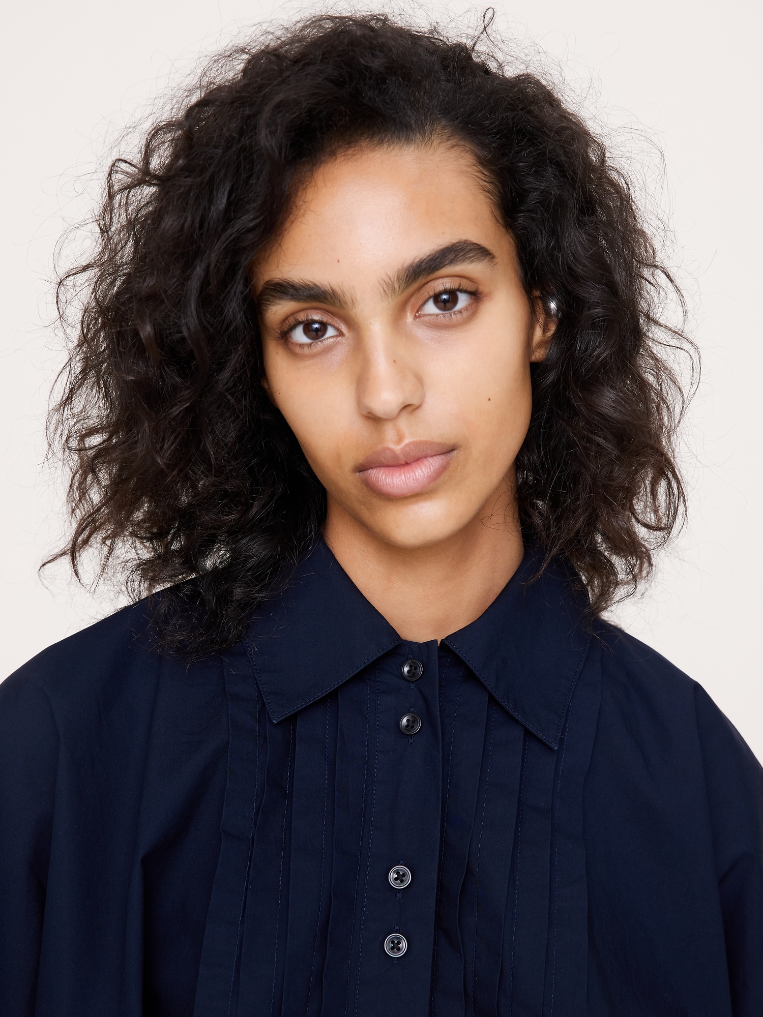 Image number 3 showing, Pleated Cotton Poplin Top