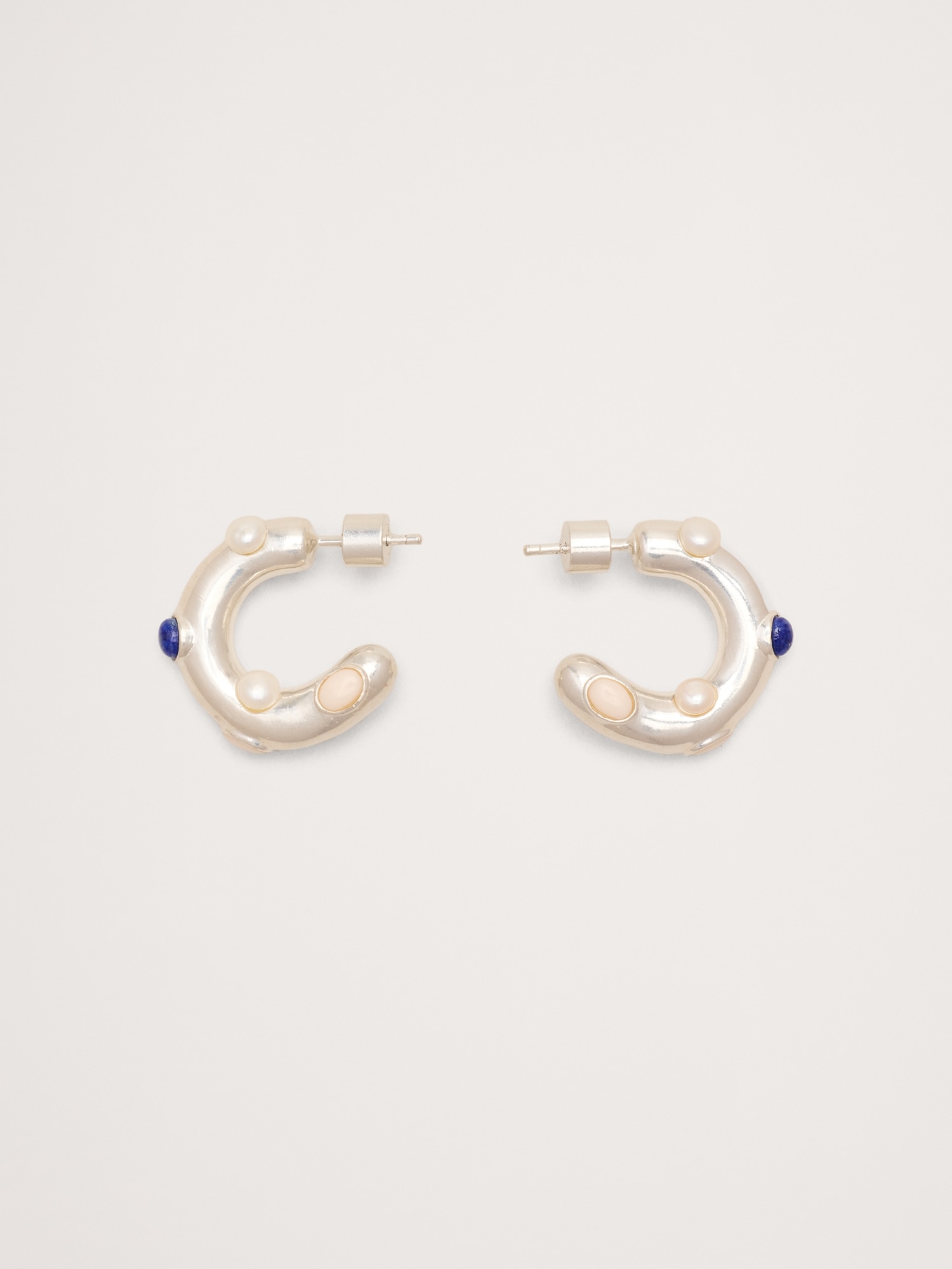 Gem Studded Hoop Earrings