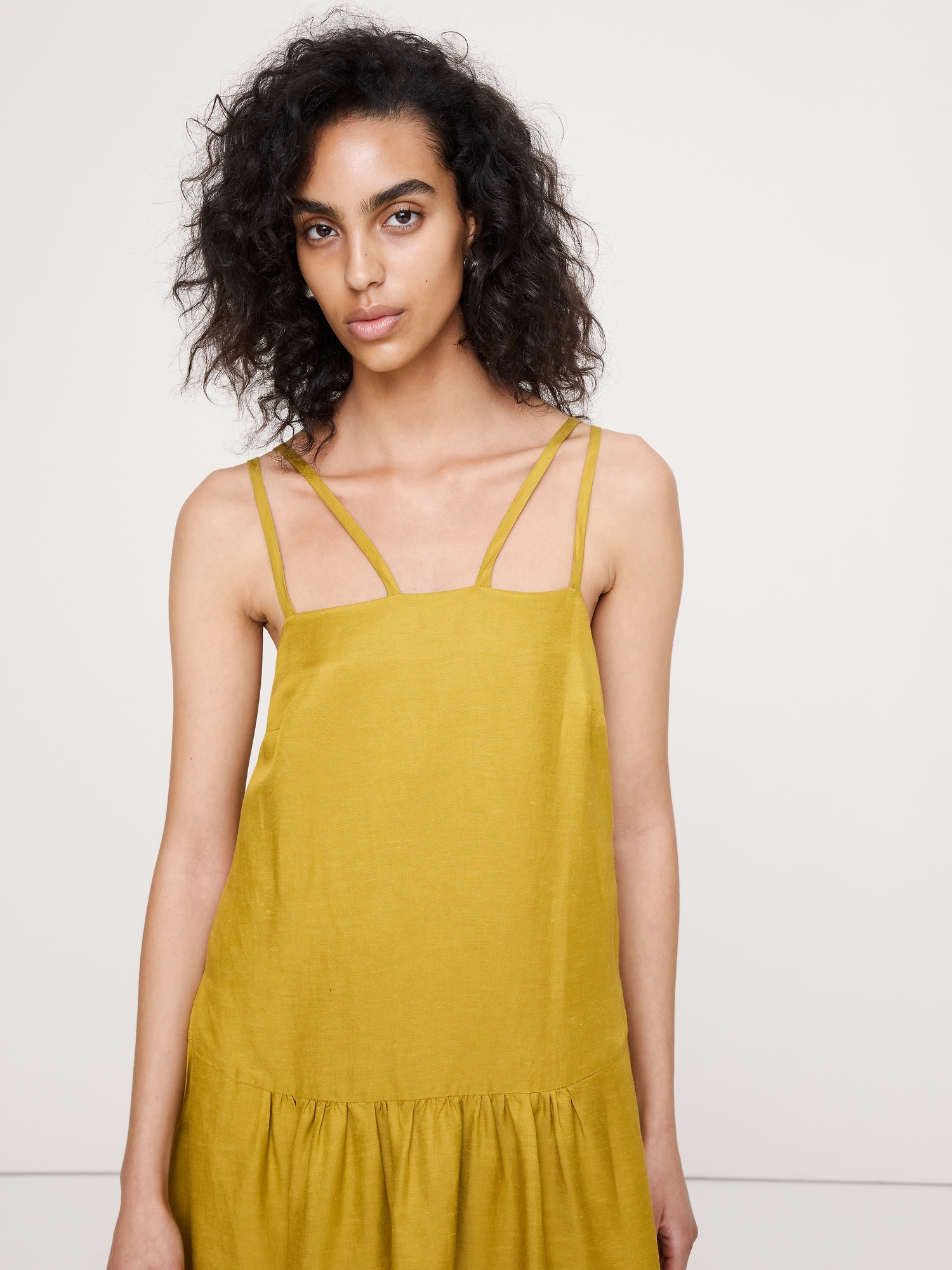 Image number 8 showing, Viscose-Linen Drop-Waist Maxi Dress