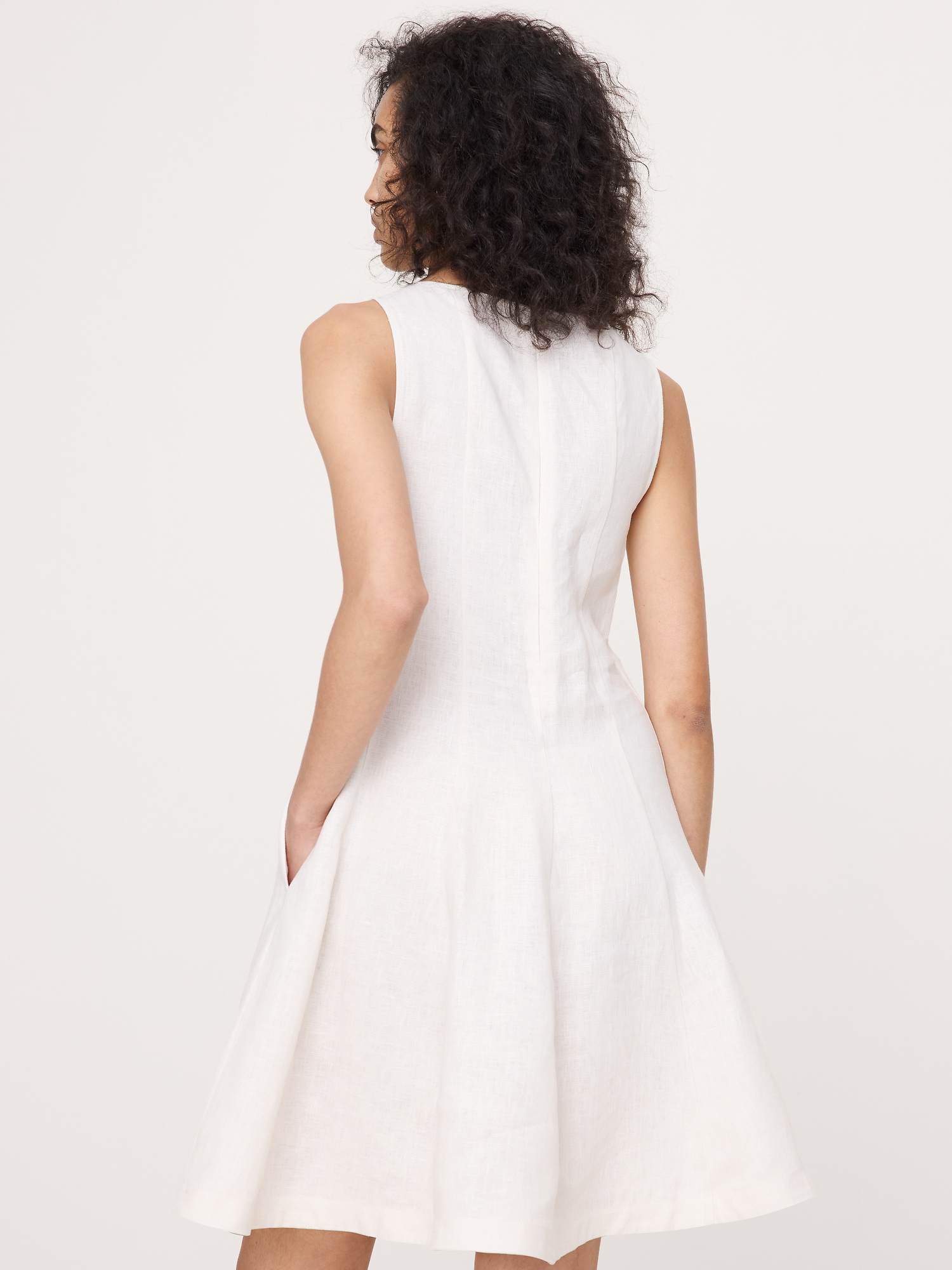 Image number 5 showing, Paneled Linen Mini Dress