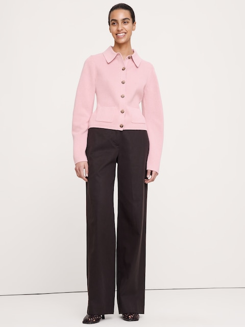 Larkspur Cotton-Silk Polo Cardigan