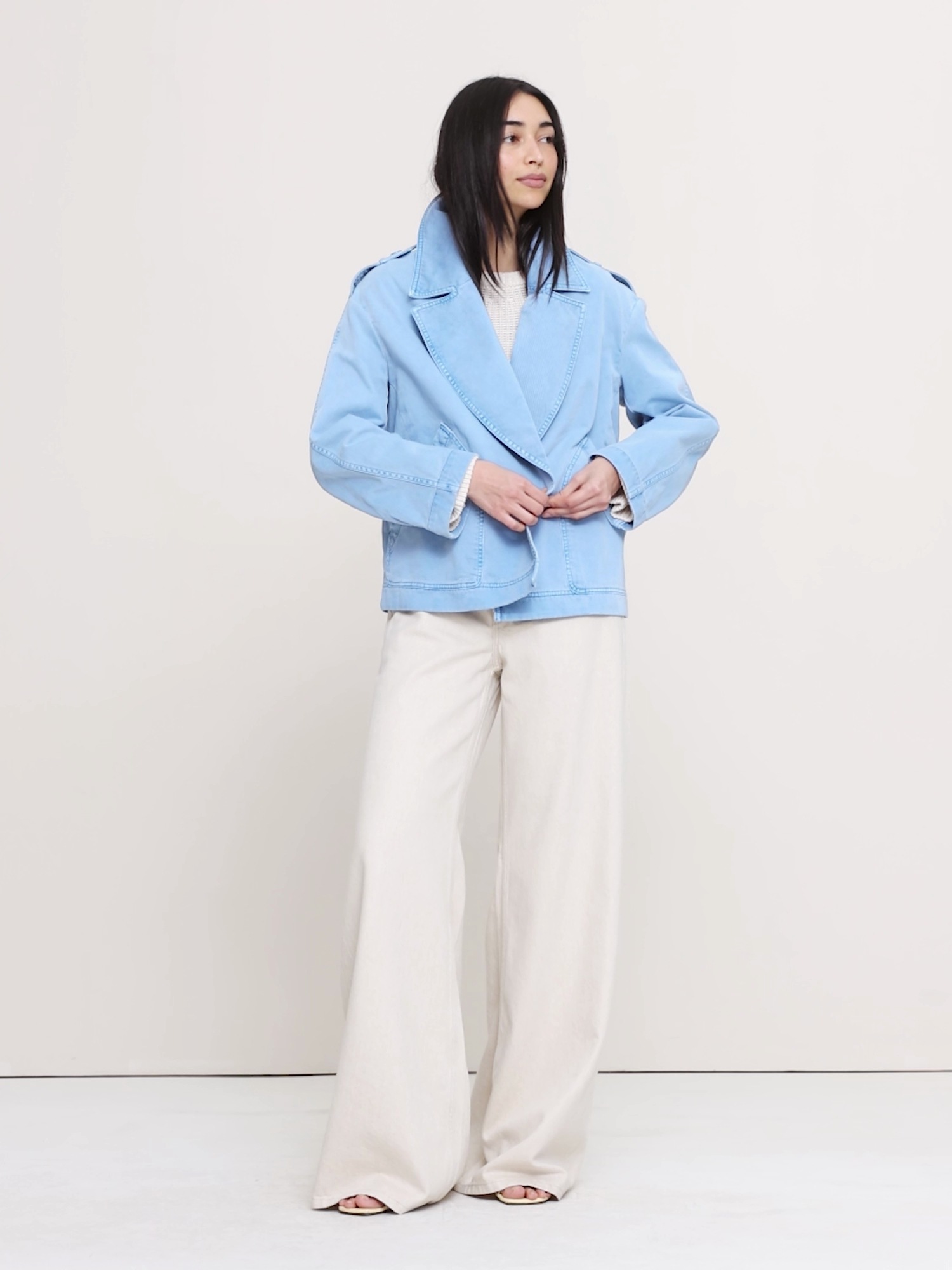 Cotton Twill Peacoat - thumbnail 8