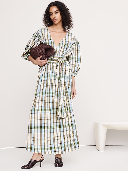 Lightweight Cotton Wrap Maxi Dress