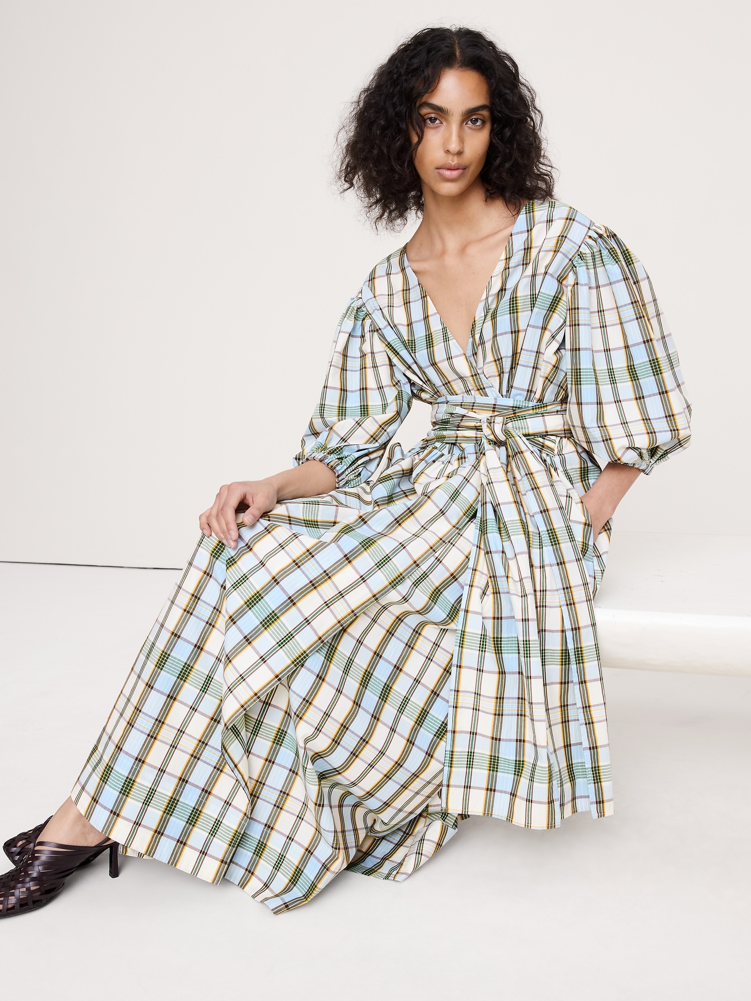 Image number 4 showing, Lightweight Cotton Wrap Maxi Dress