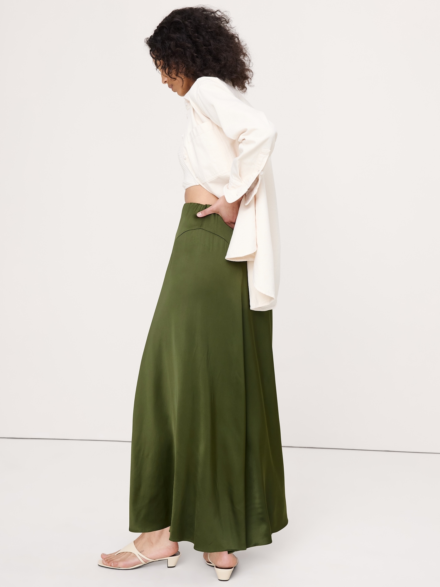 Image number 6 showing, Stretch-Satin Maxi Skirt
