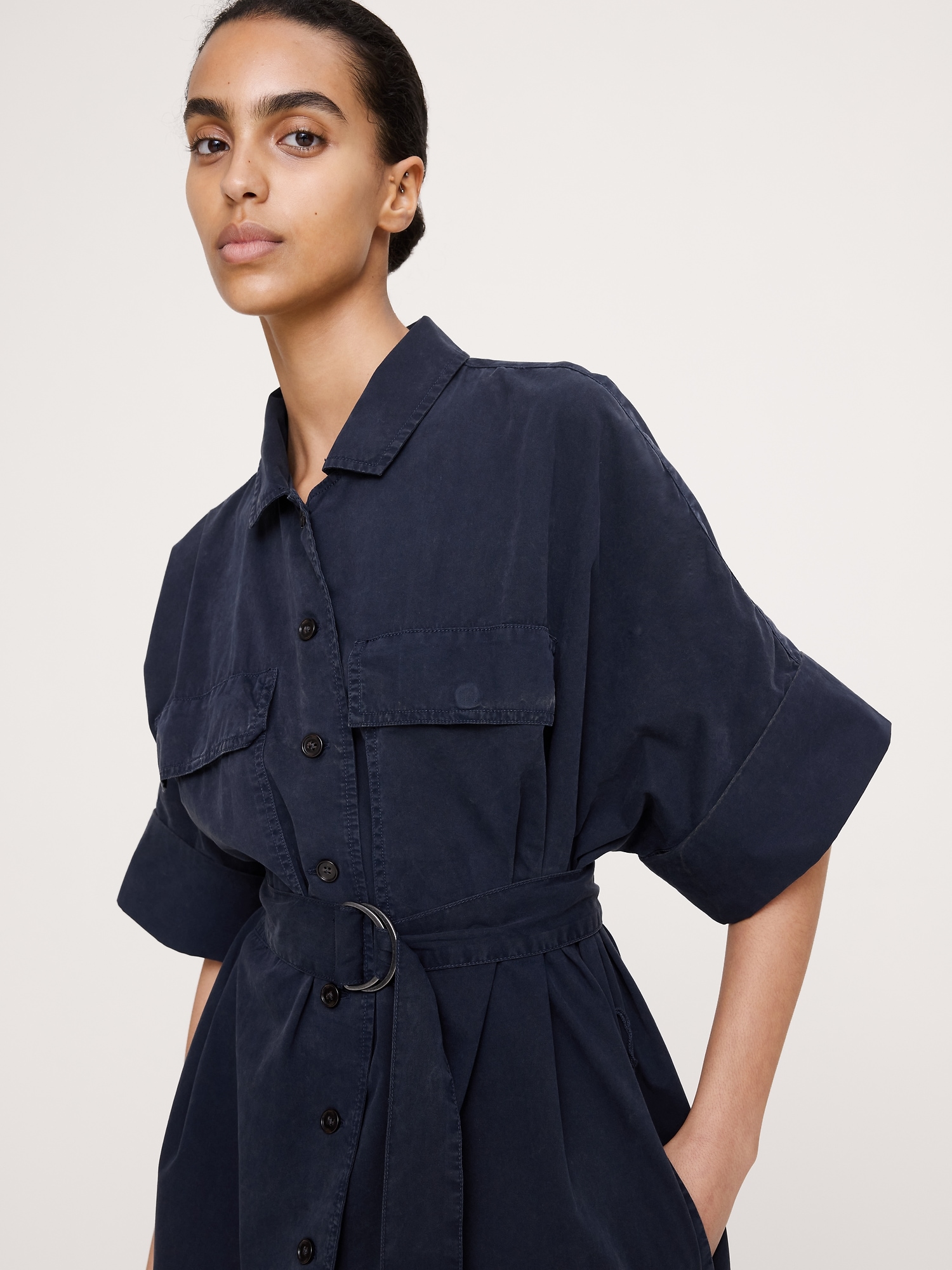 Image number 3 showing, Utility Overdye Cotton Shirtdress